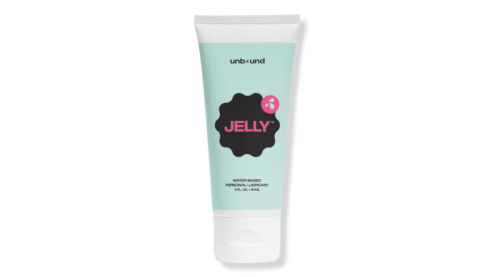 Light blue tube with black and hot pink logo