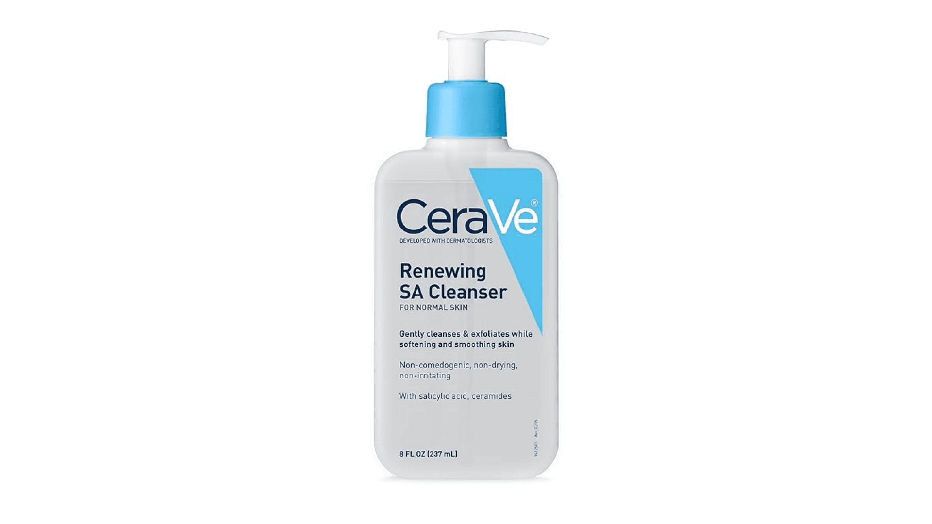 CeraVe Renewing Salicylic Acid Cleanser, Formulated With Hyaluronic Acid, Niacinamide, & Ceramides, Gentle BHA Exfoliating Face Wash Smooths & Softens Skin, Non Comedogenic & Fragrance Free, 8 Ounce