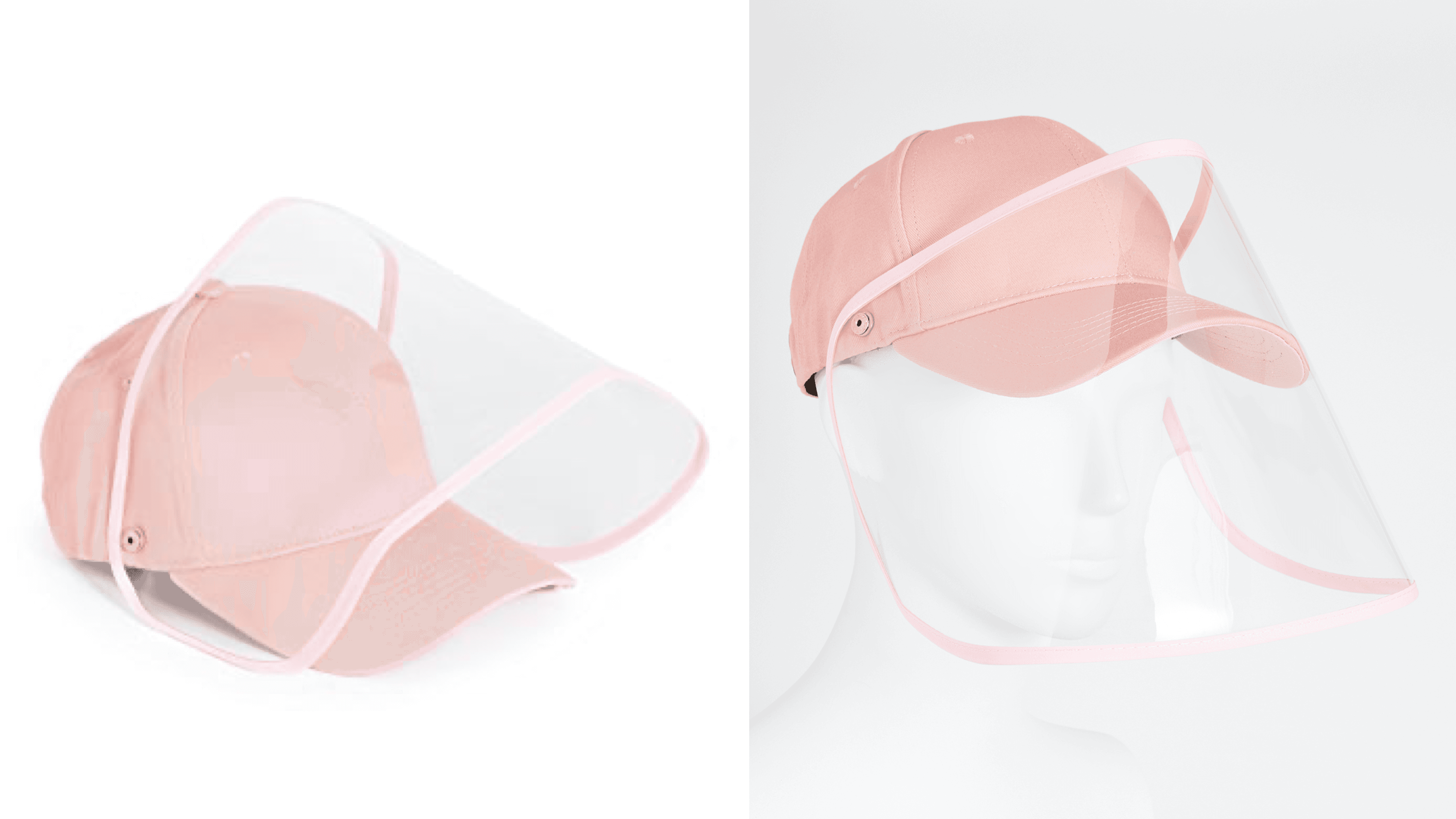 face shield attached to a baseball cap