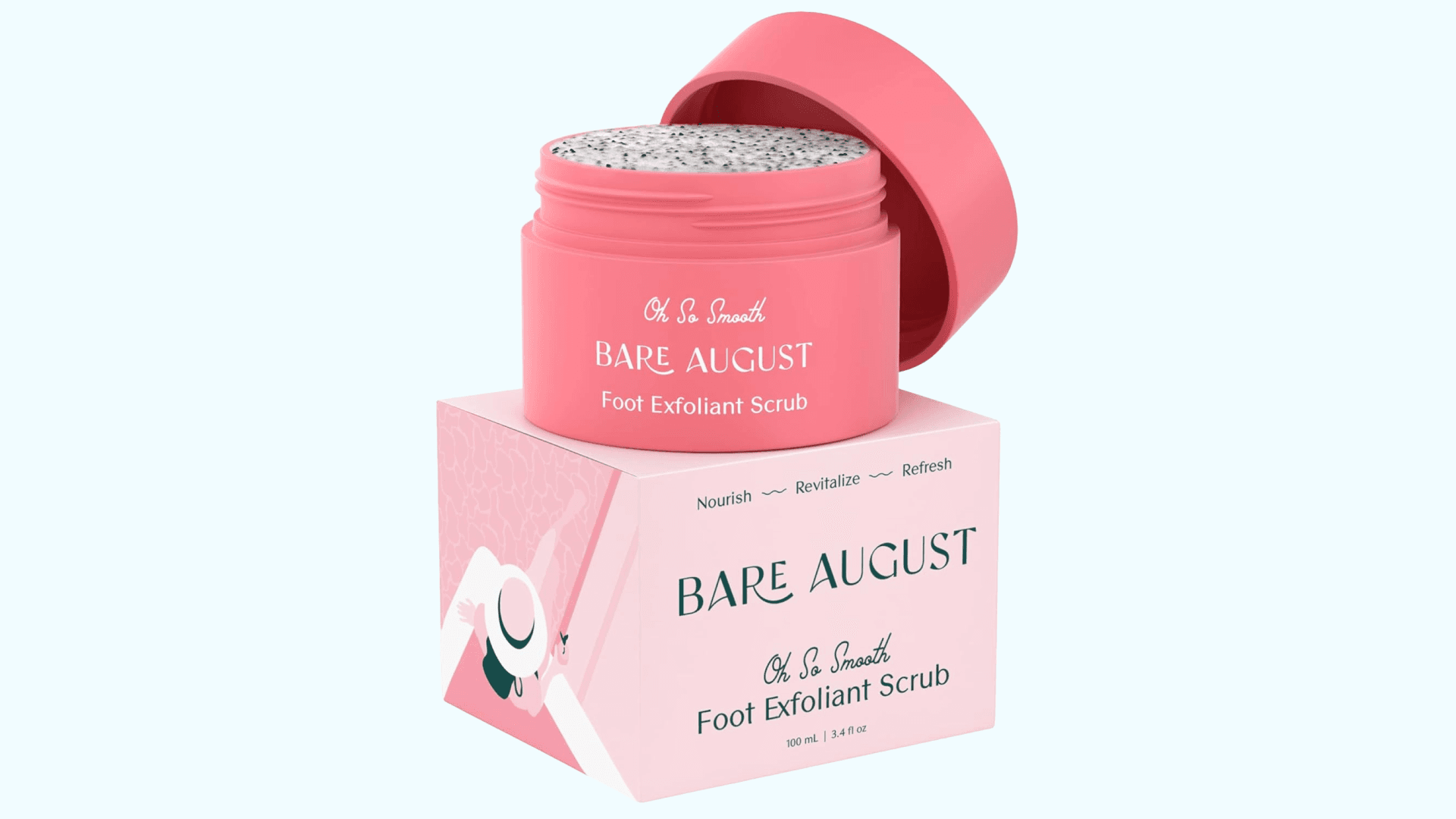 Bare August Foot Scrub - Pure & Natural Exfoliating Treatment - Soothes Skin, Softens Calluses, Eases Dry Cracks, Removes Dead Skin For Soft, Smooth Feet - Pedicure Care For Women & Men - 3.4 fl oz