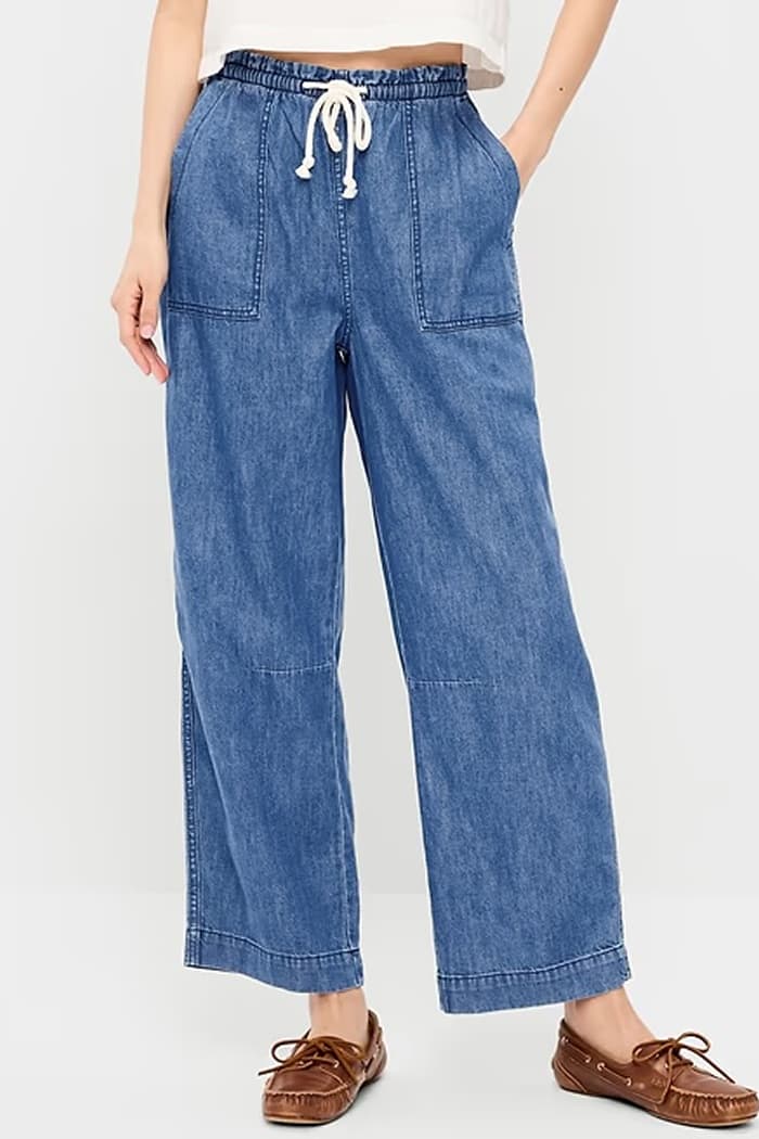 High-Waisted Utility Ankle Pants