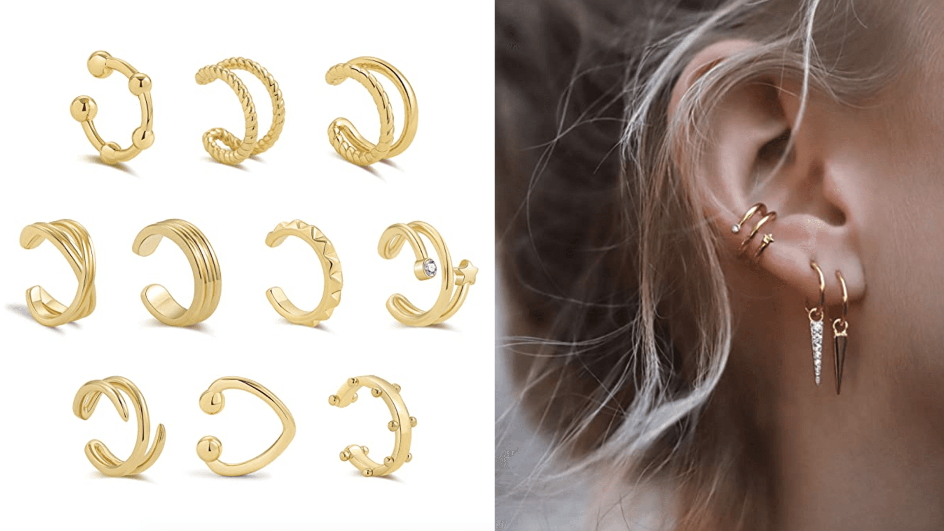 10-piece ear cuff set