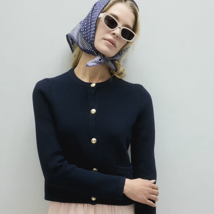 Quince 100% Organic Cotton Cashmere Sweater Jacket