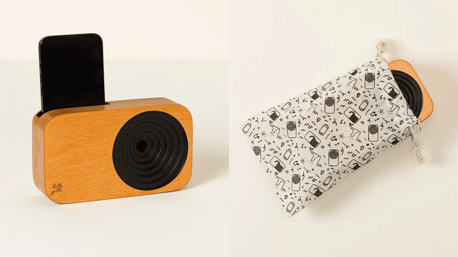 wooden phone speaker