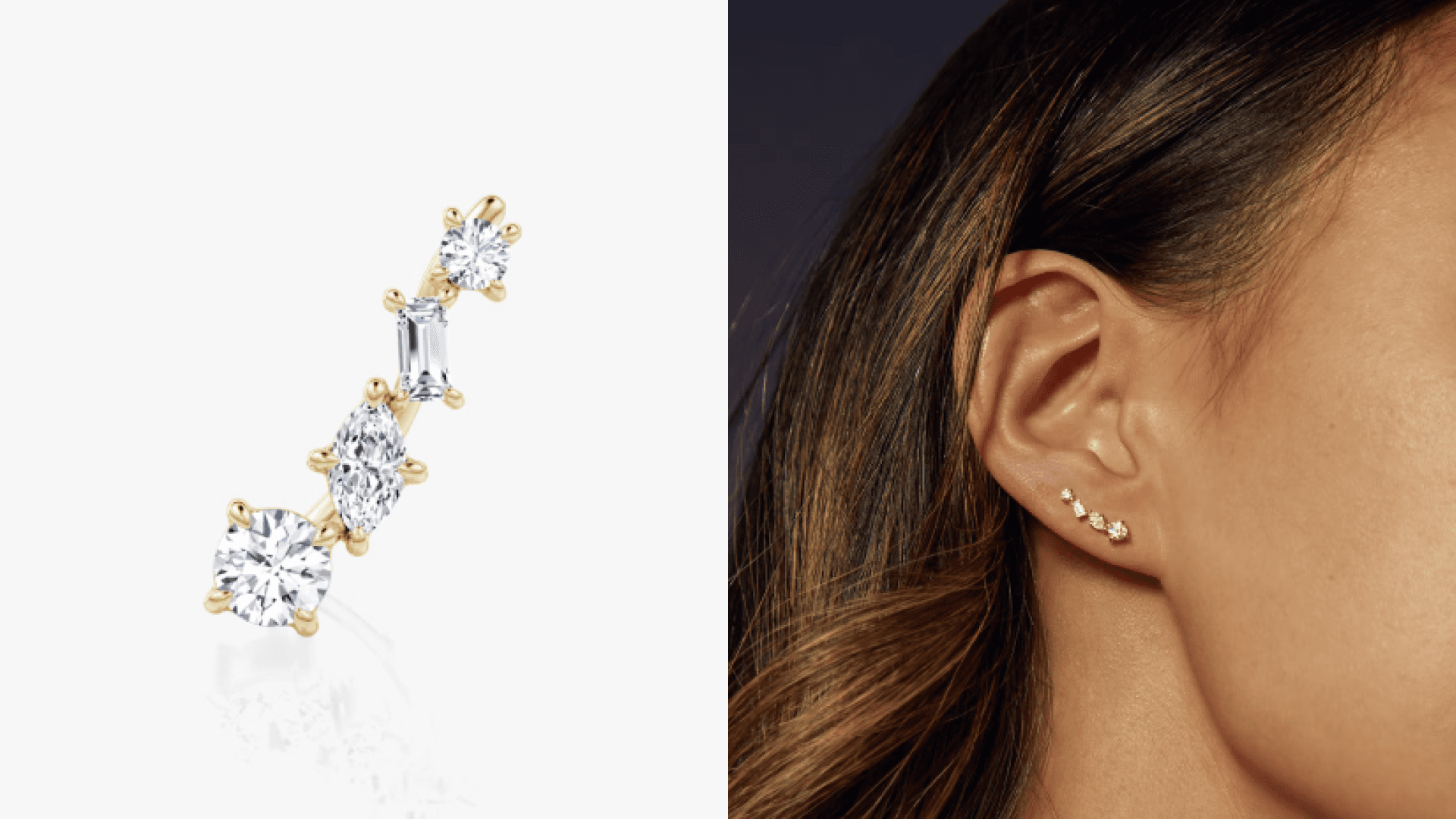 Ear lab grown diamond 