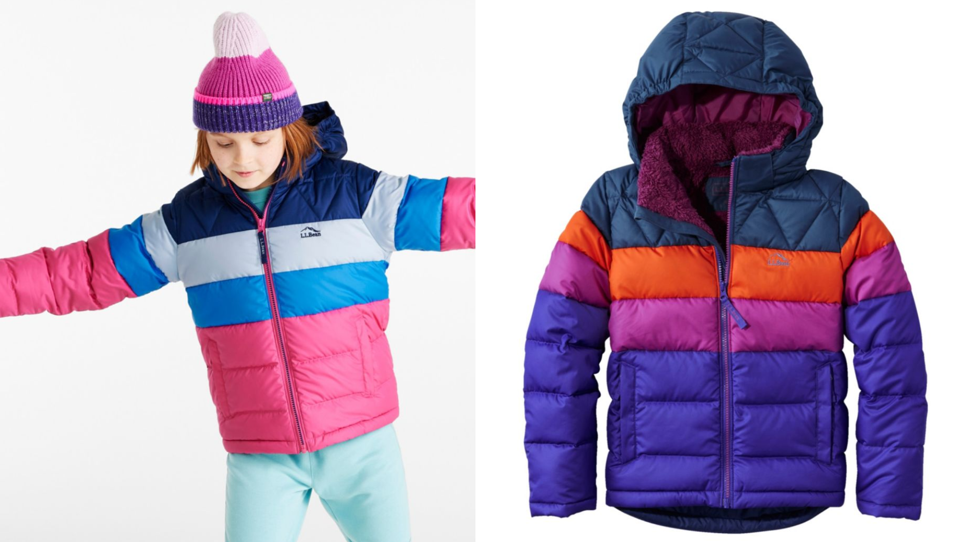 winter colorful puffer coat for kids