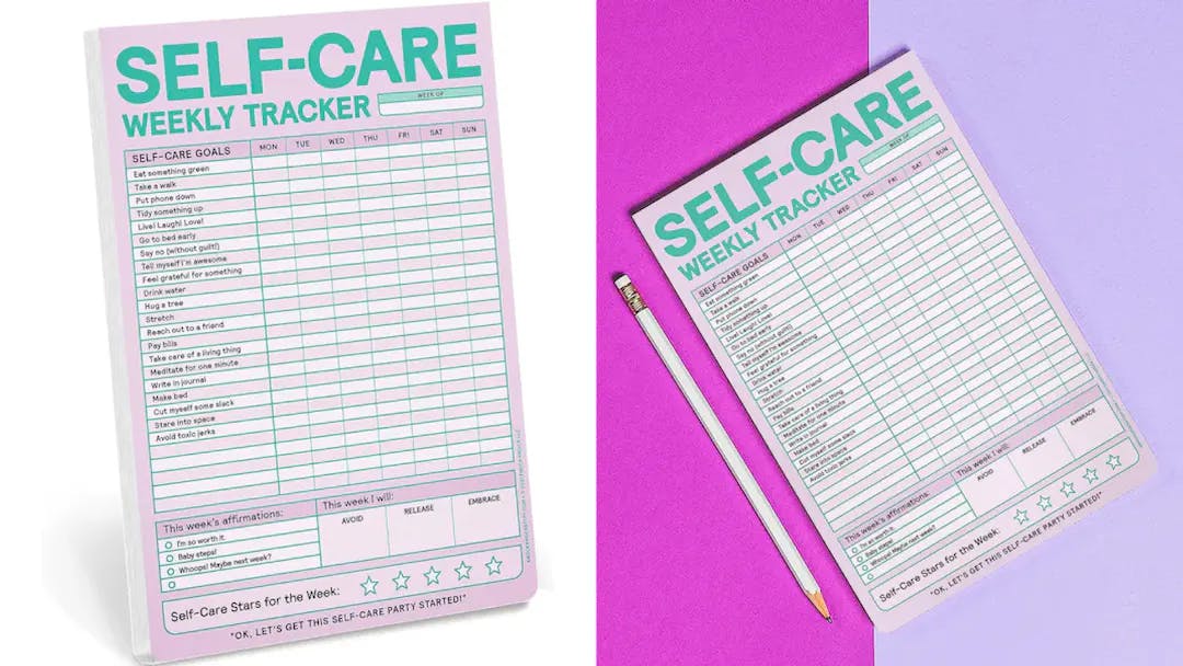 self-care tracking pad
