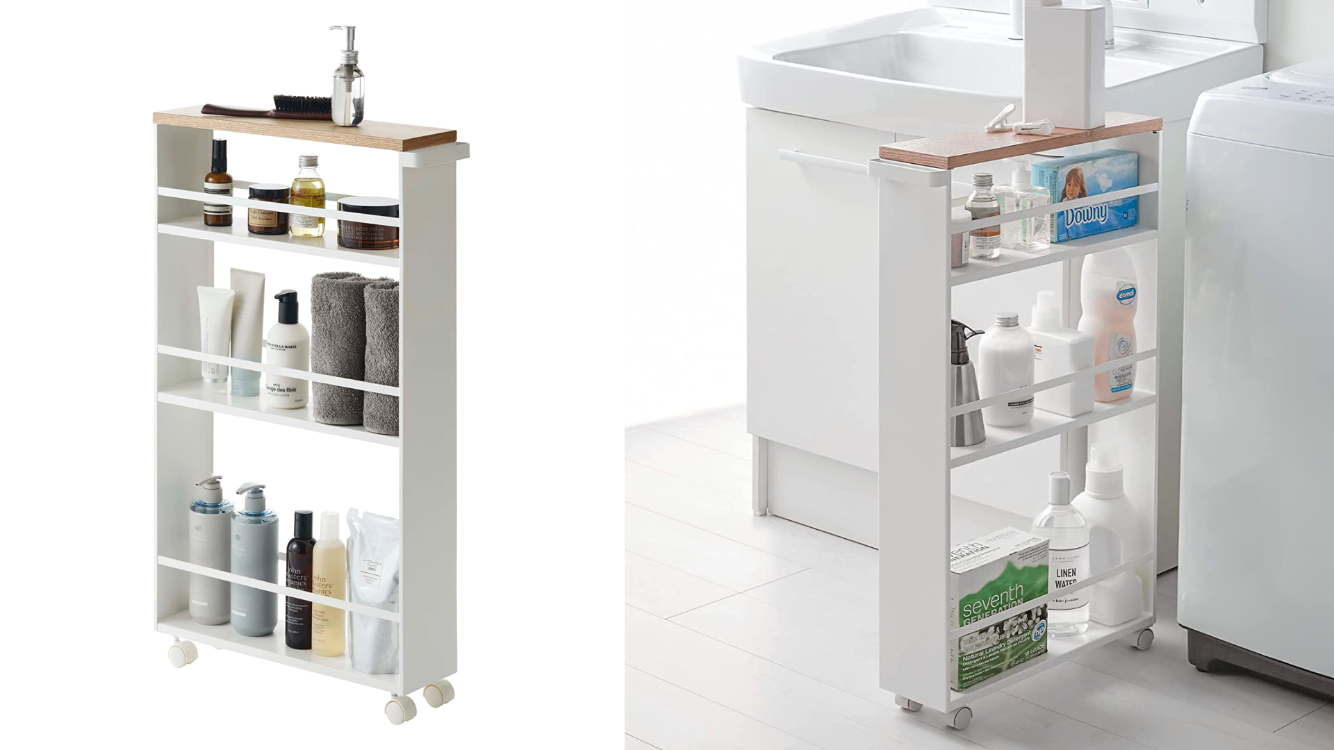 NiHome Acrylic Wall Mount Organizer 2-Pack, Slim Multi-Use Over Cabinet Storage Bins No-Drill Installation, Versatile Use for Kitchen, Bathroom