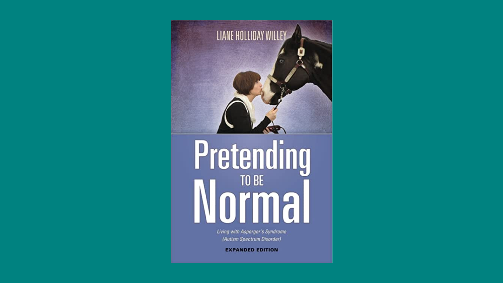 Cover of book "Pretending to Be Normal," which features a woman and a horse