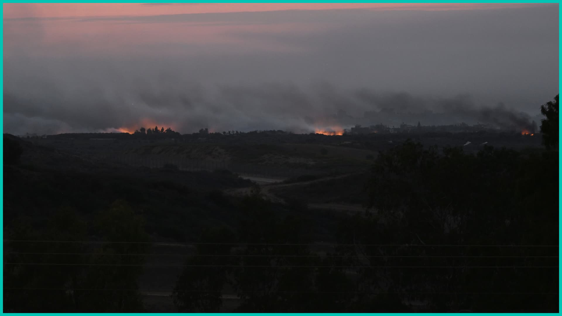 ire breaks out after an IDF, Israeli Defence Force bombardment in northern Gaza on October 29, 2023