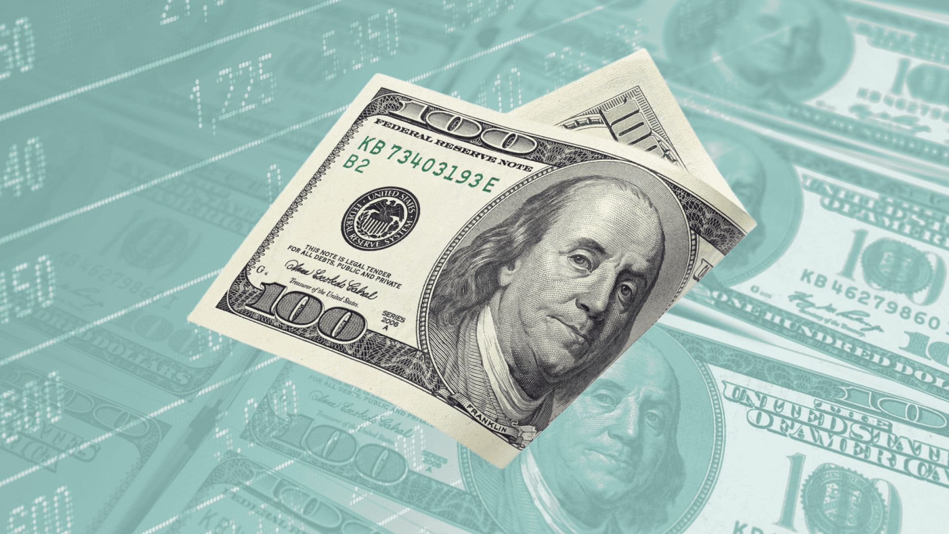 Folded 100 dollar bill