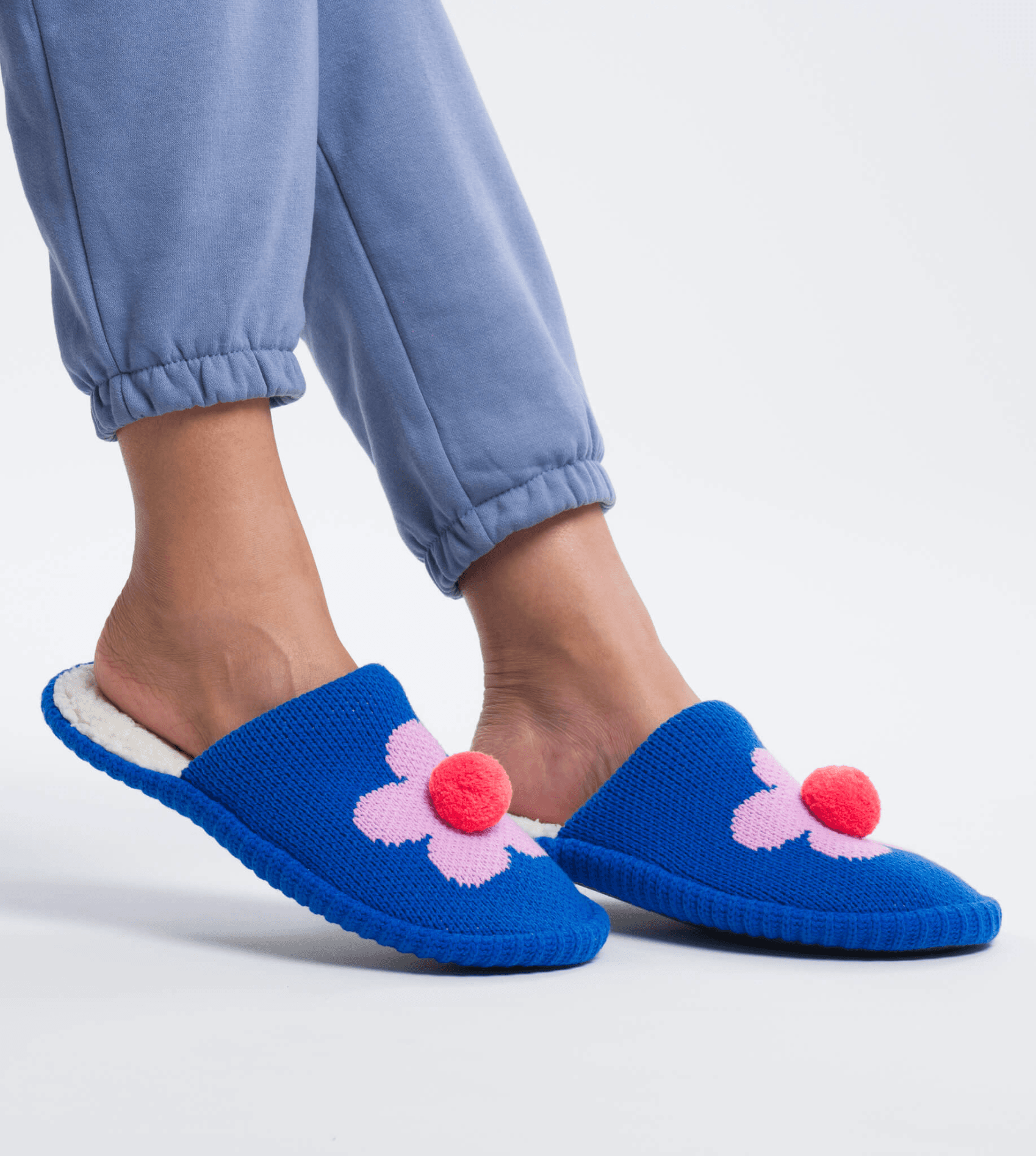 Verloop Flower Pom Slide Slippers