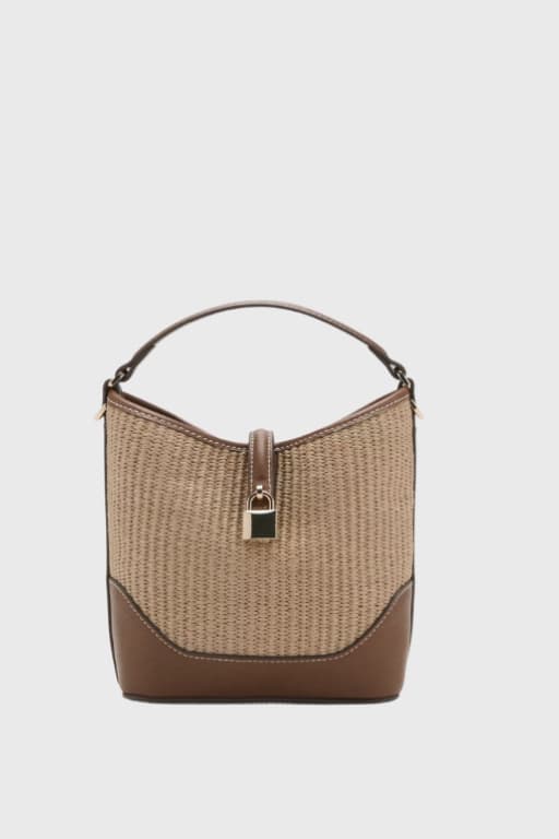 Mango Contrasting Canvas Bucket Bag