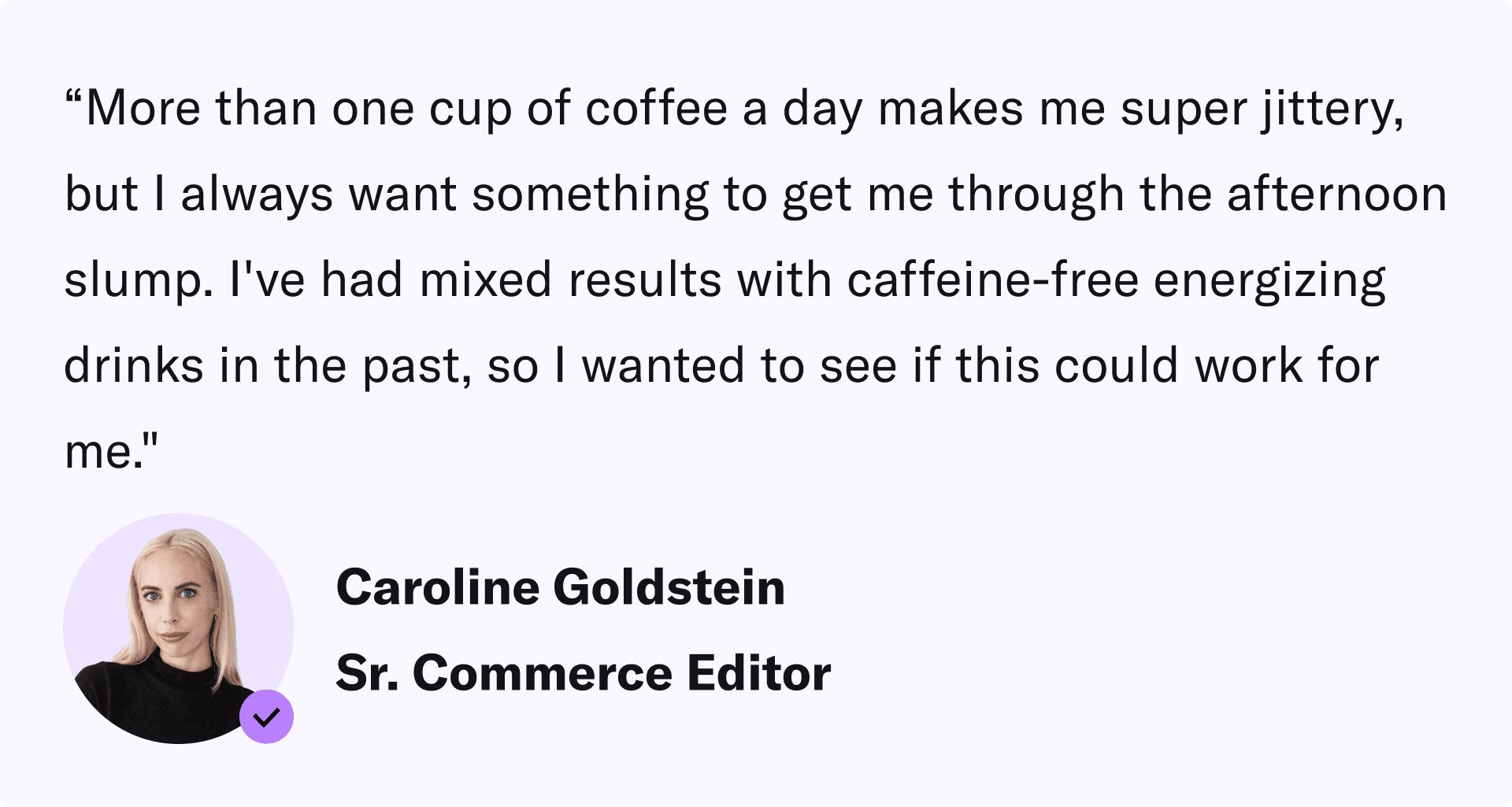 Why Caroline Tested