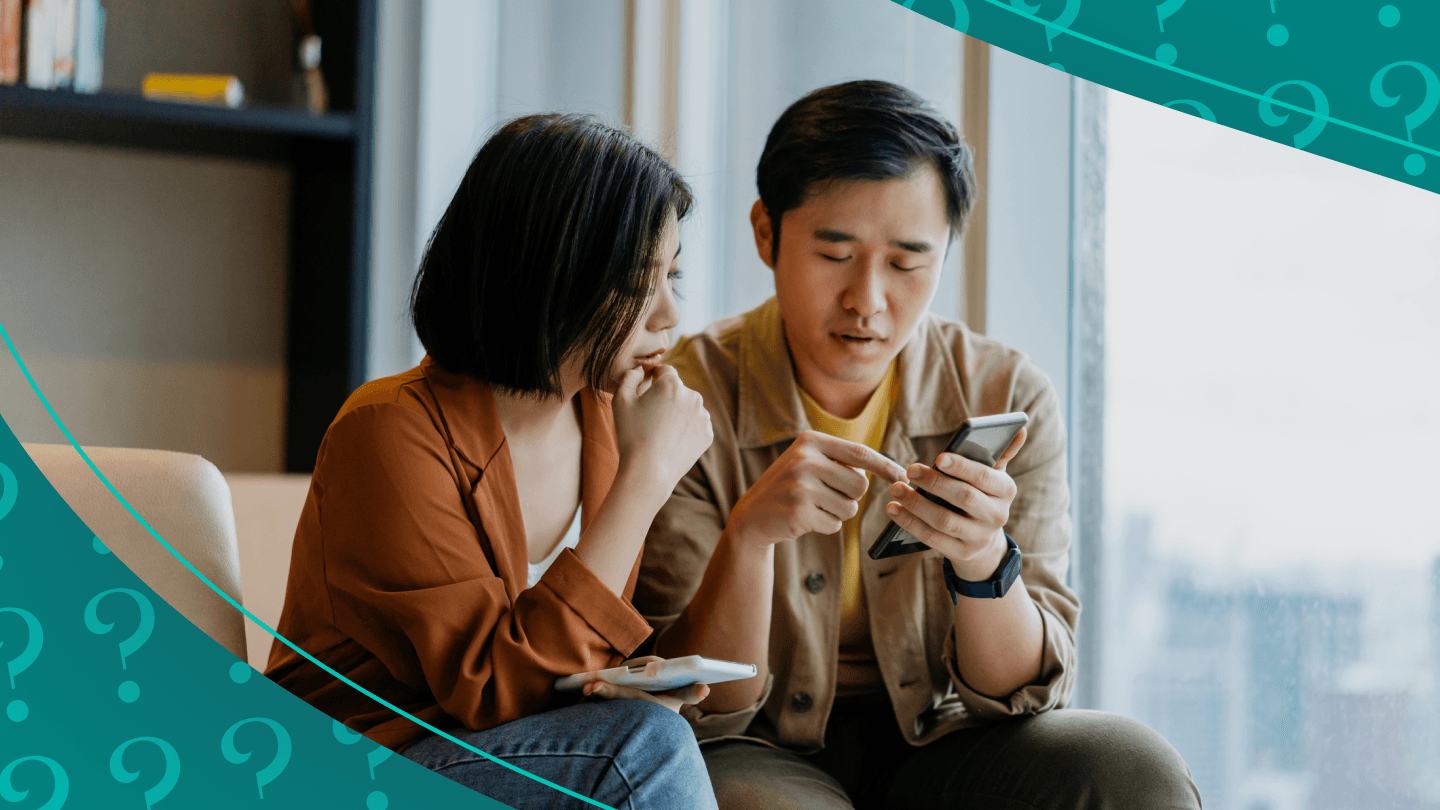 couple looking at financial statements together