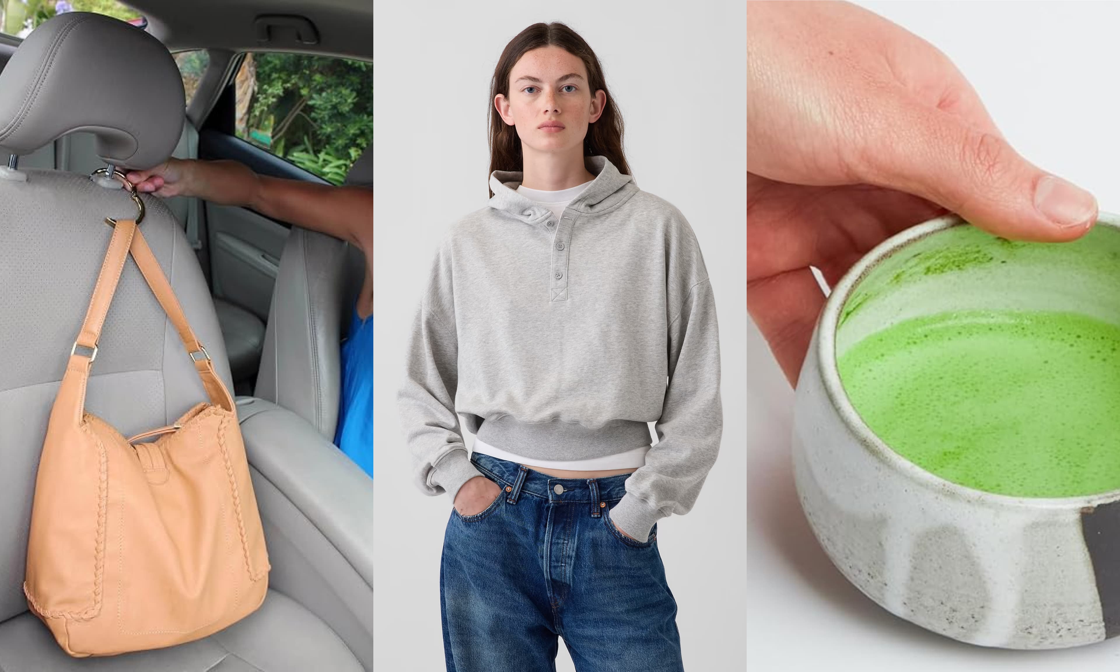 bag clip, sweatshirt, matcha