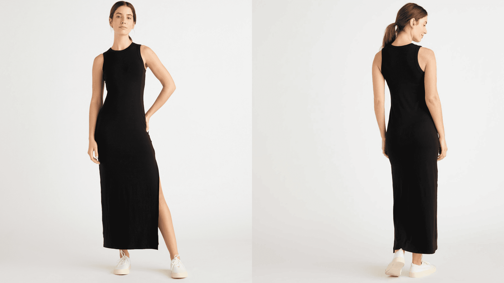 Jersey maxi dress in black