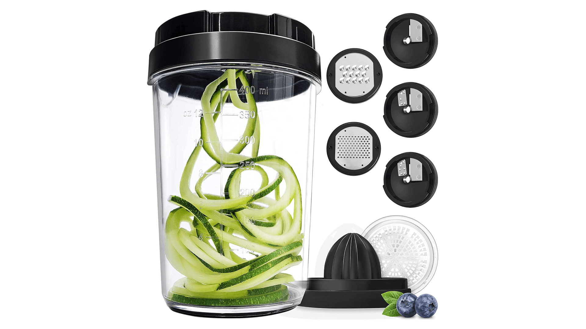 spiralizer, juicer, and grater