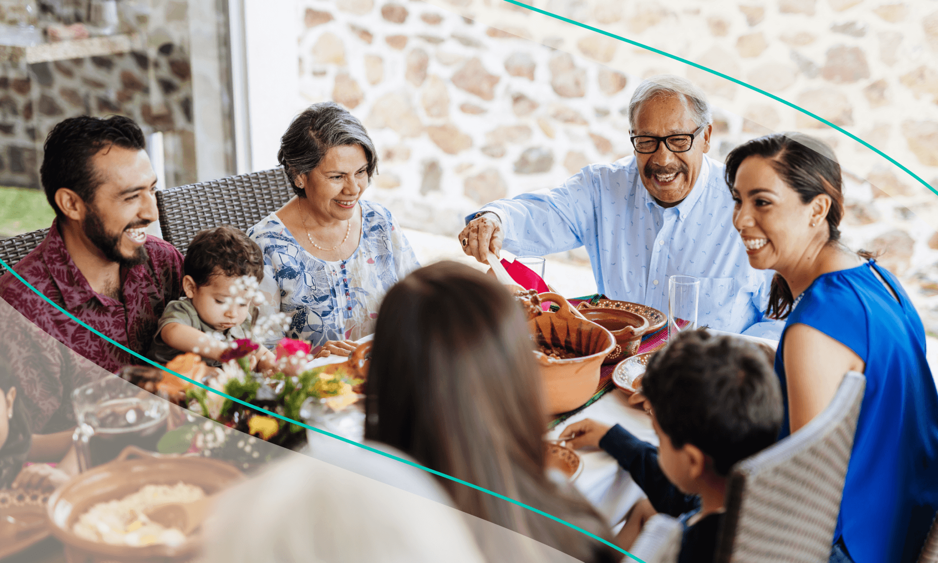 family eating a meal together