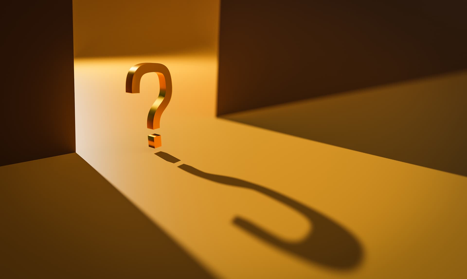 a question mark with a shadow