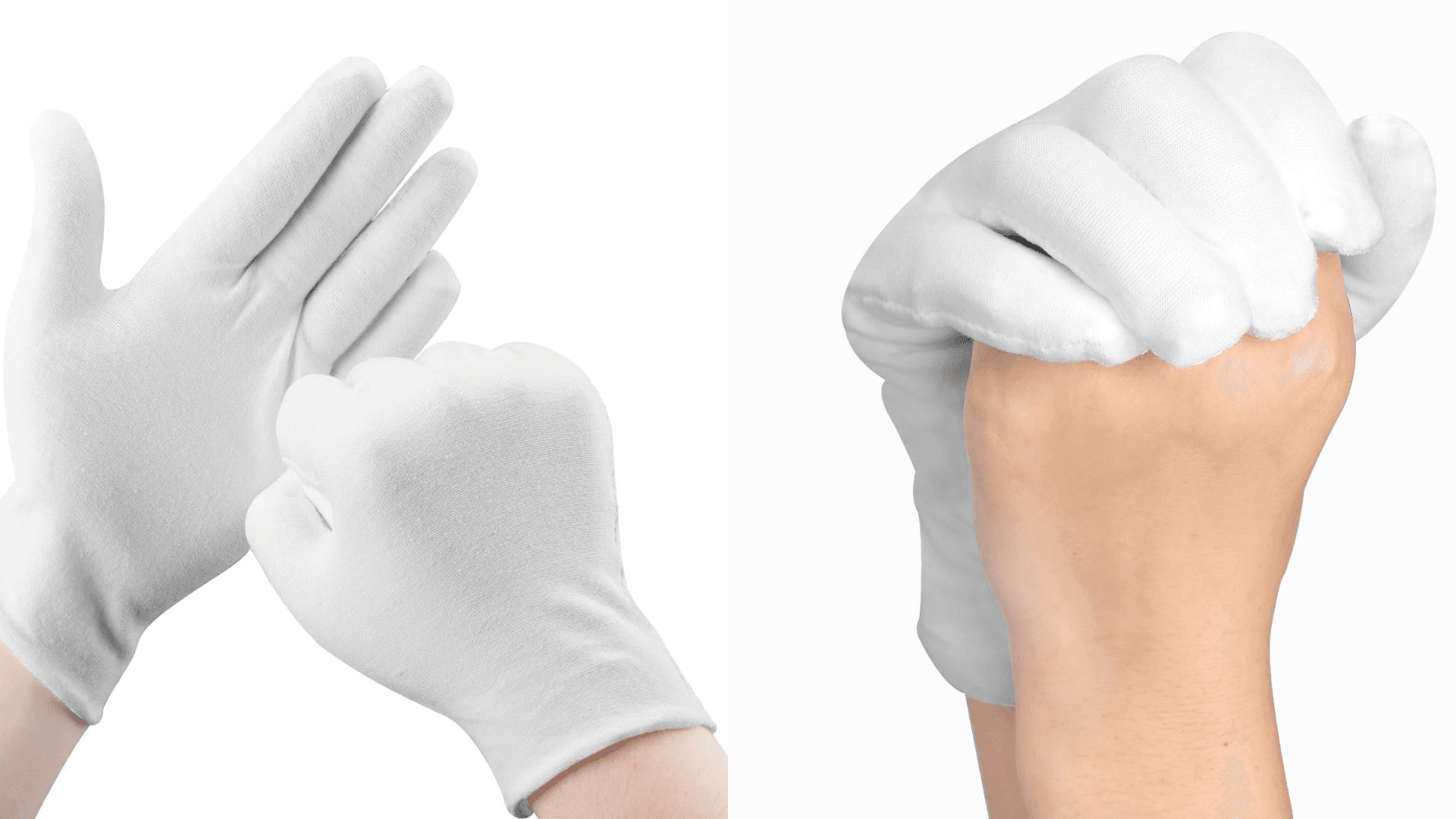 Hands wearing white gloves