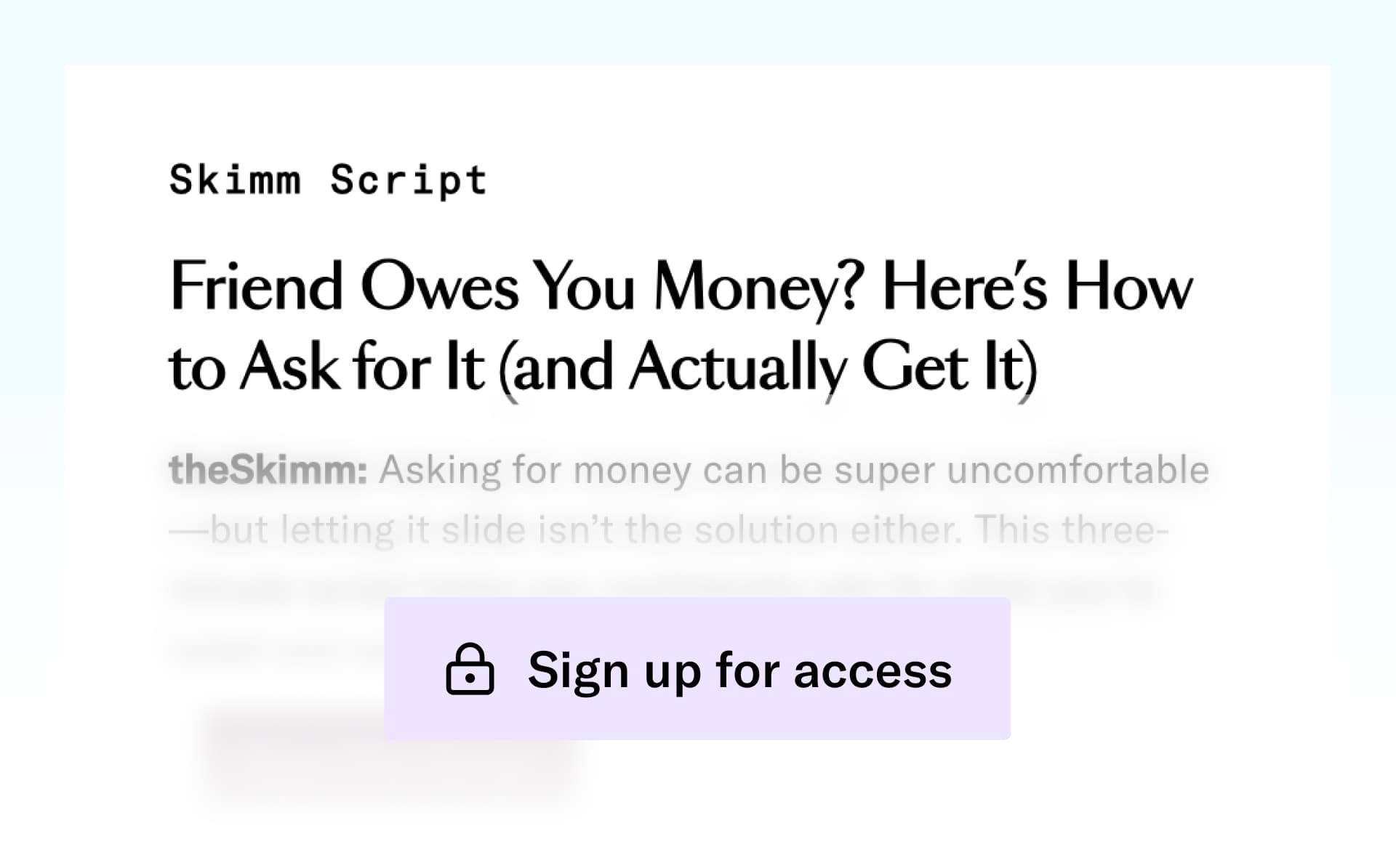 screenshot of Skimm Plus