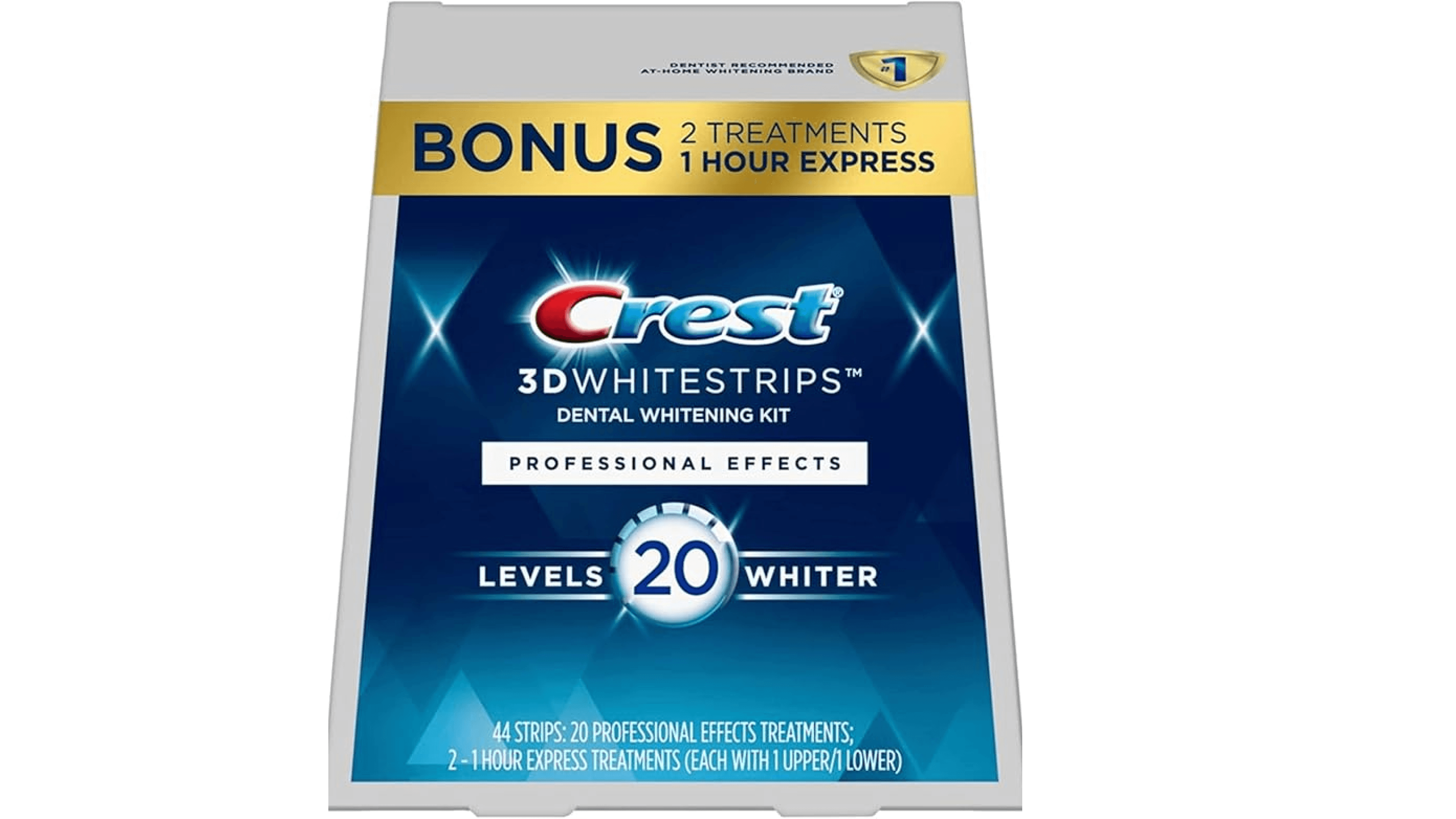 Crest 3D Whitestrips Professional Effects – Teeth Whitening Kit, 22 Treatments (20 + 2 Bonus), Each with 1 Upper/1Lower, 44 Strips – Crest 3DWhite Teeth Whitening Strips