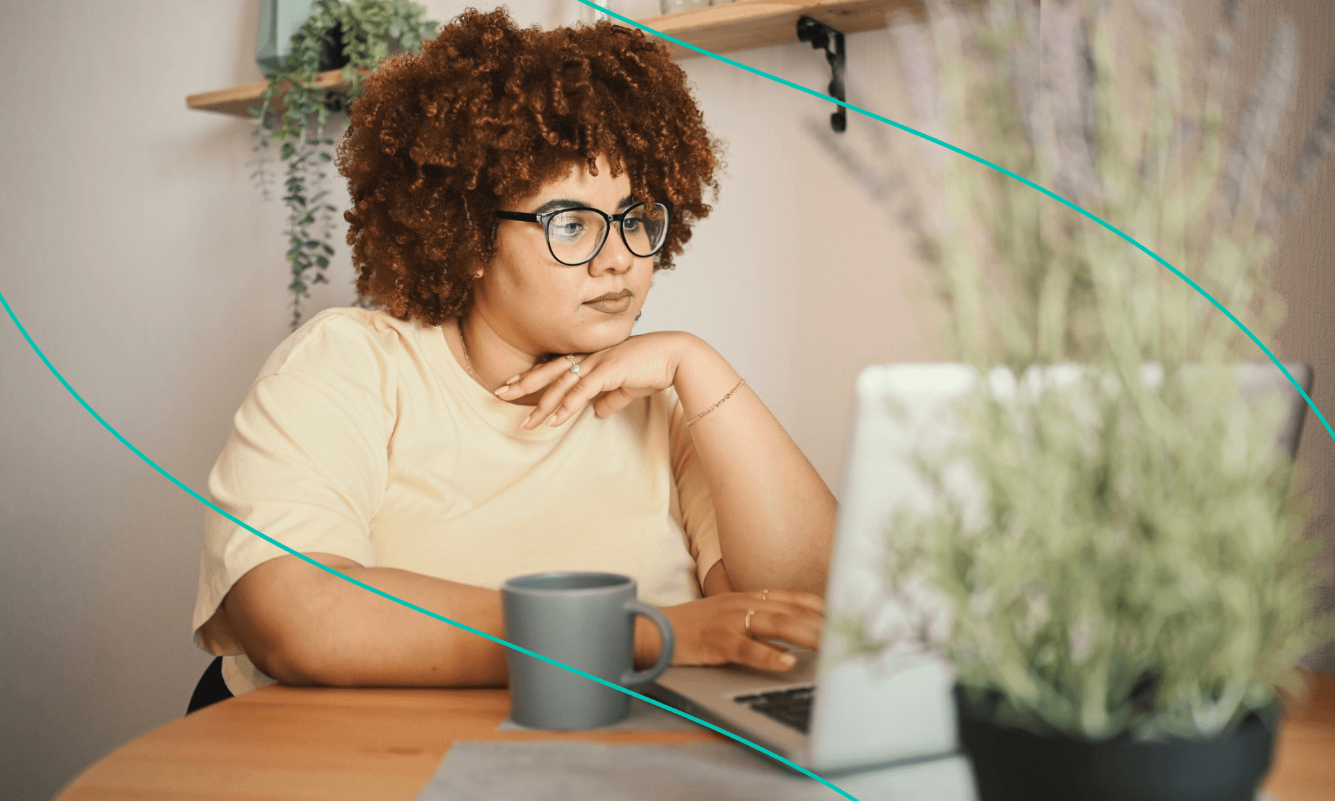 woman working from home