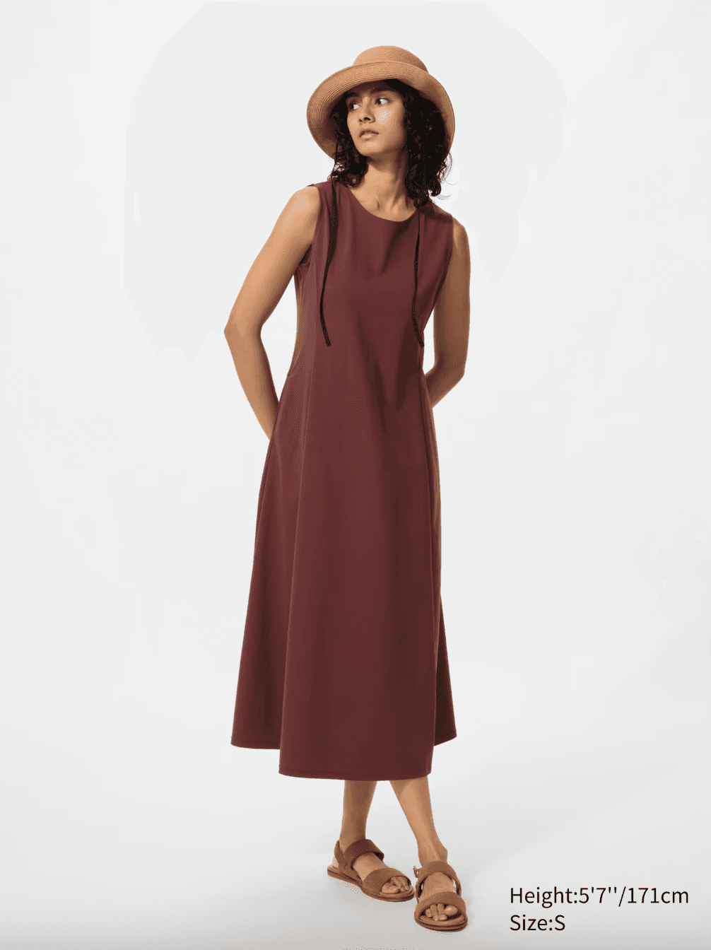uniqlo long dress Women's Linen Blend Tiered Dress | Light Blue | Medium