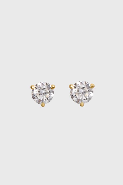 June Round Diamond Stud Earrings