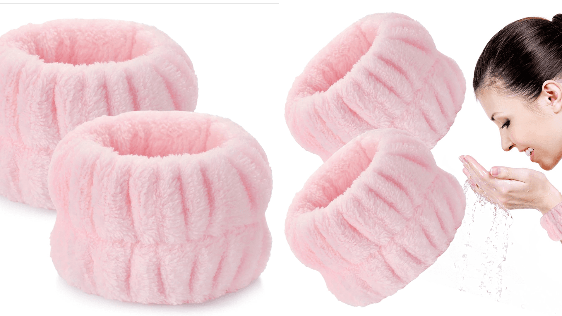 2pcs Wrist Bands for Washing Face Wash Wristbands Wrist Towels Arm Bands for Skincare Makeup Wrist Cuffs Spa Wrist Scrunchies