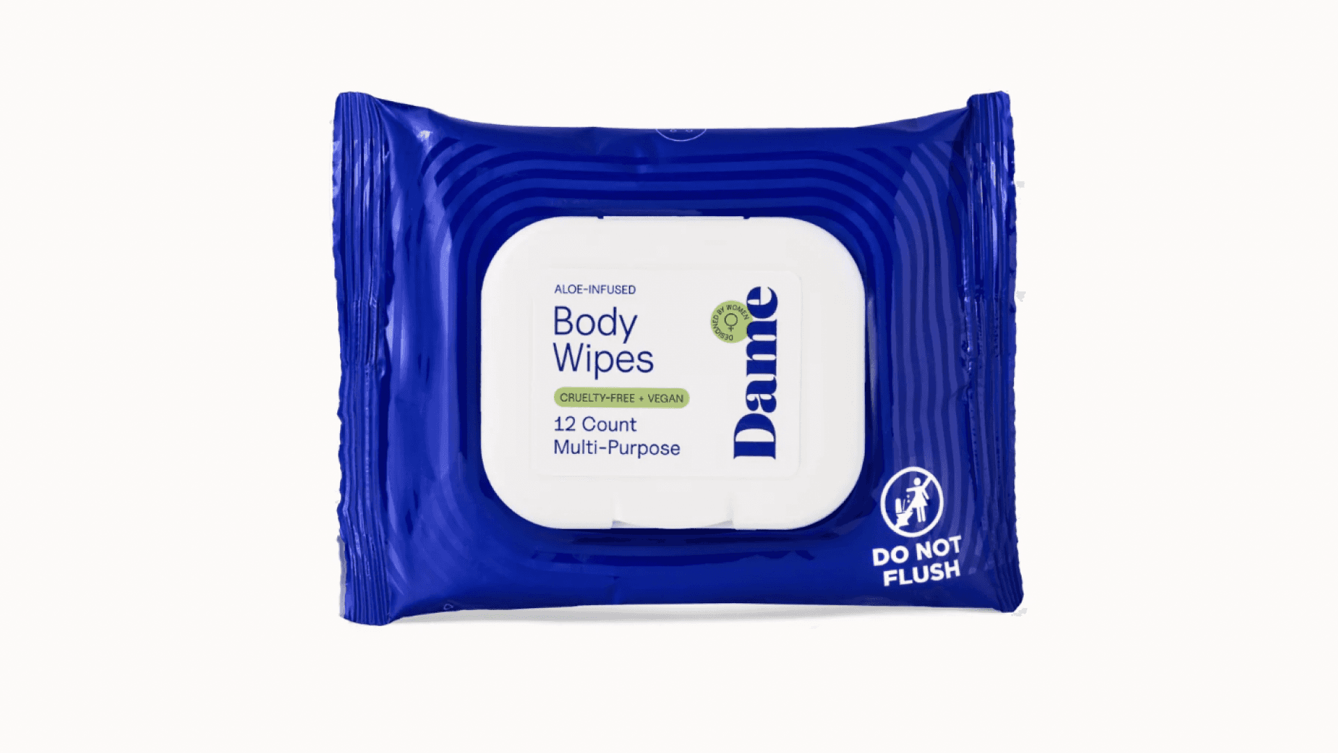 Bright blue package of wipes