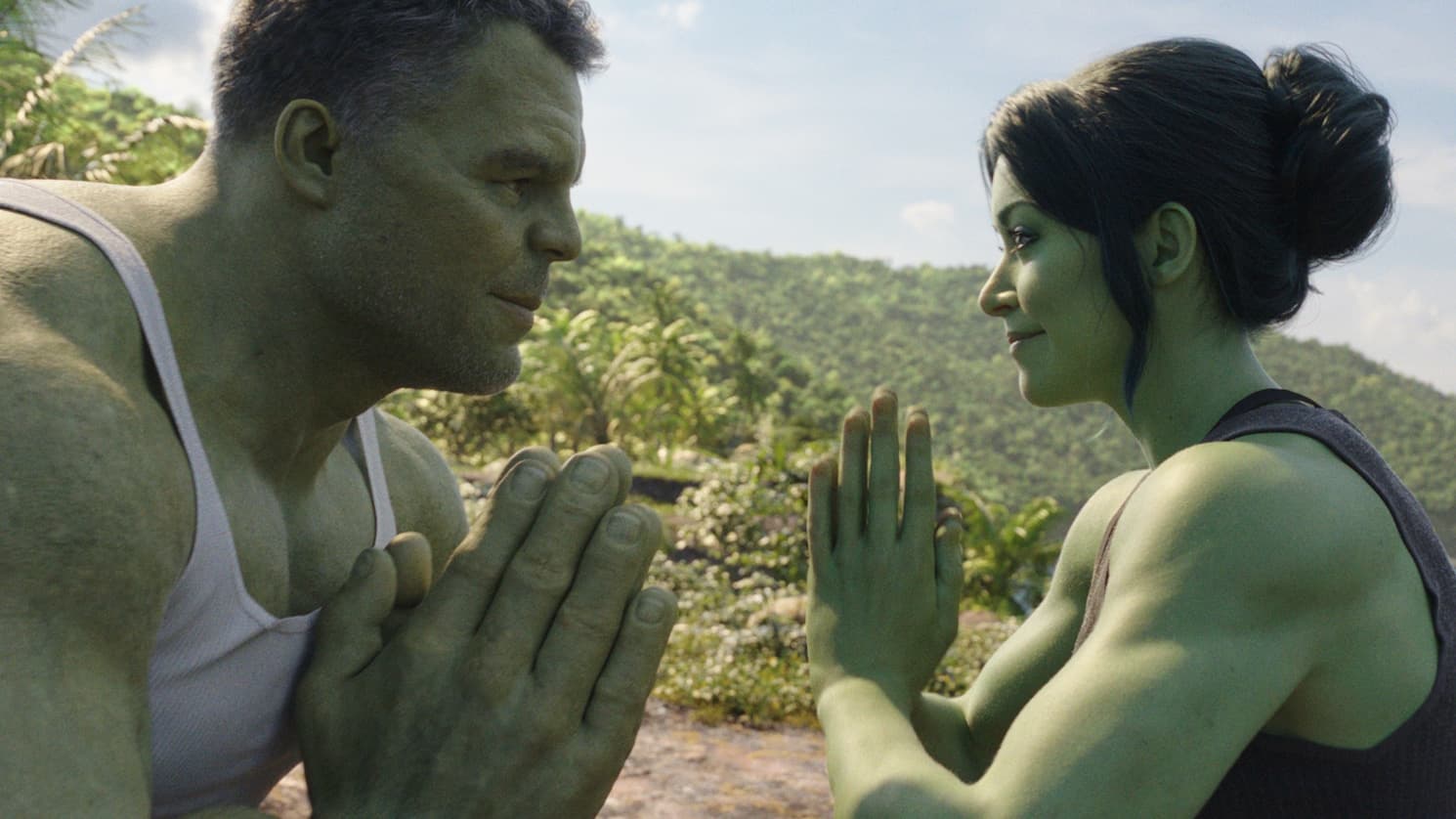 Bruce Banner and Jennifer Walters training together