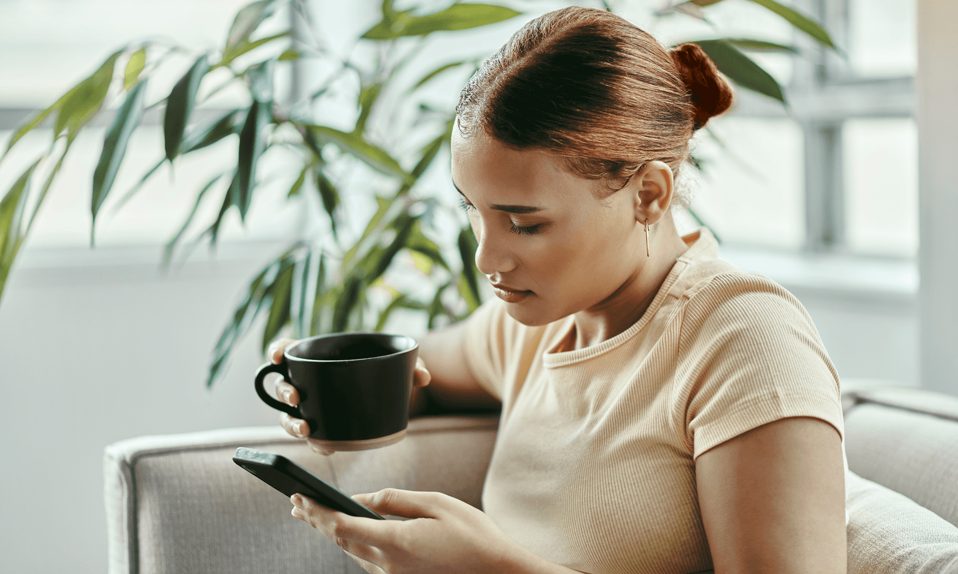 Woman looking at phone