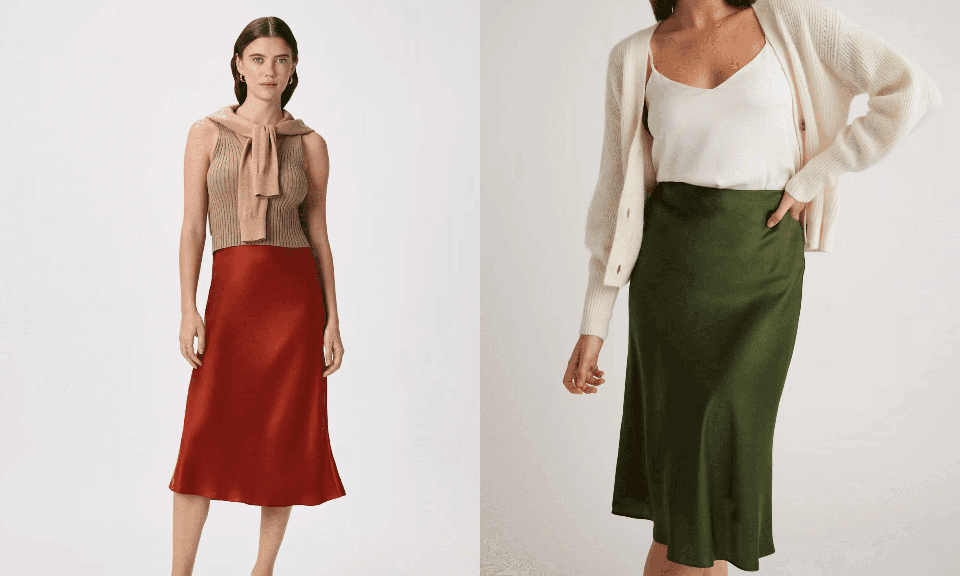 100% Washable Silk Skirt Midi