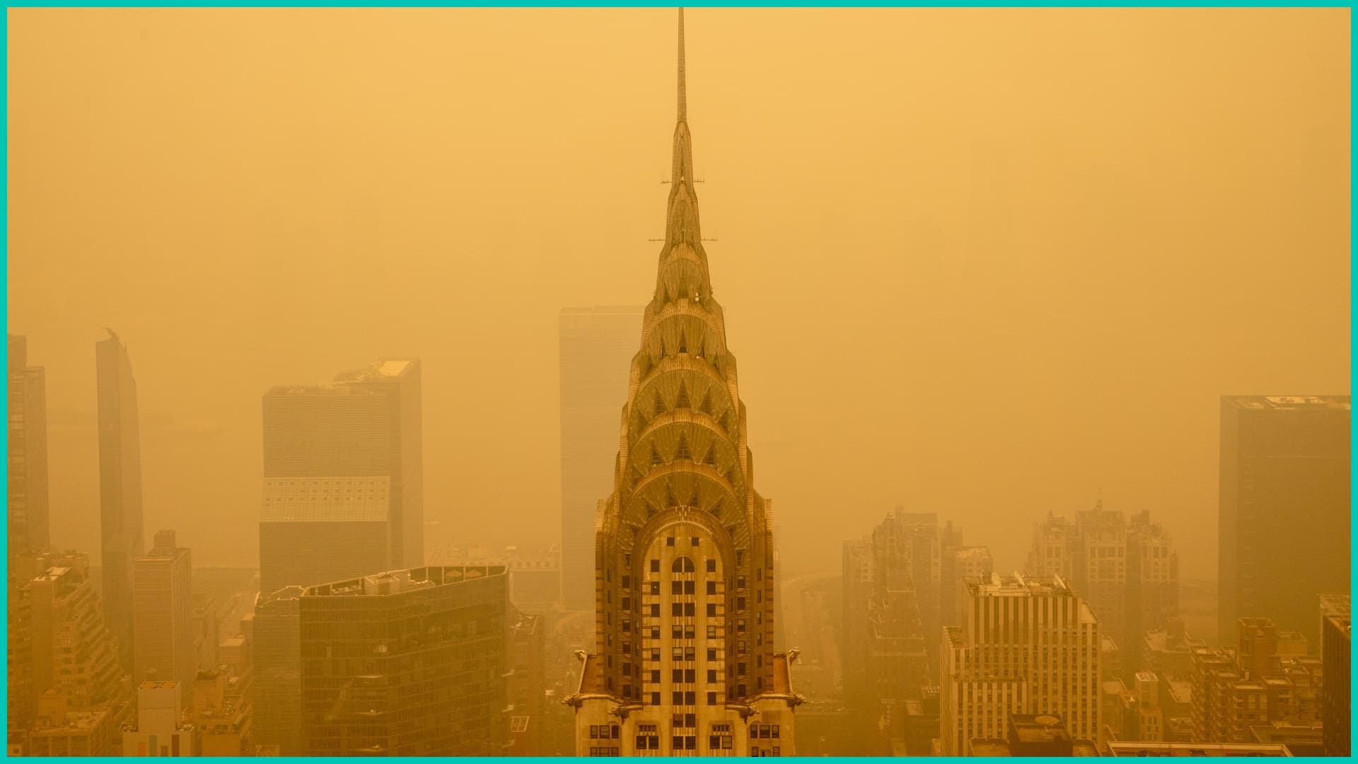 New York City under a smoky haze