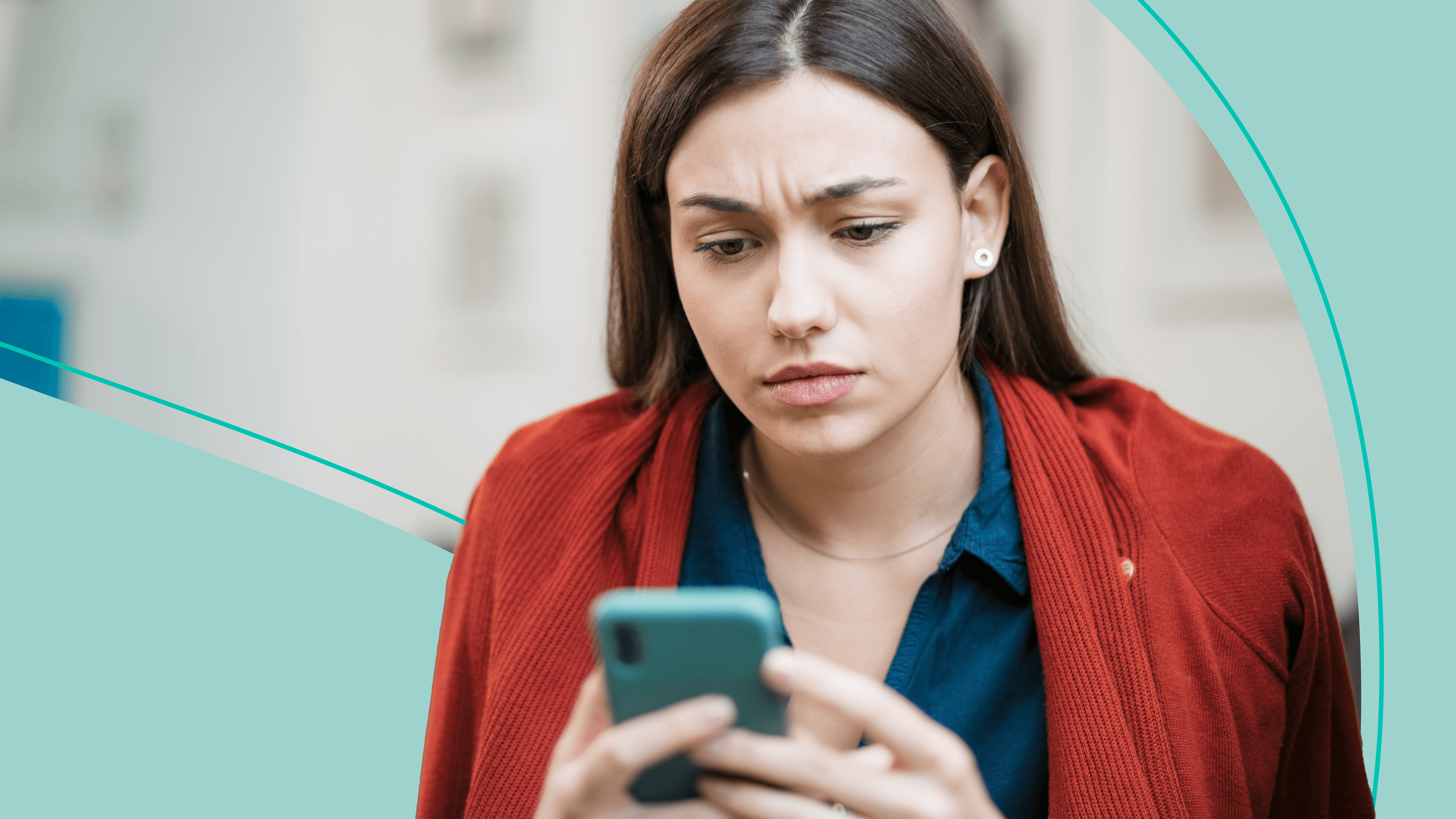 woman reading on her phone