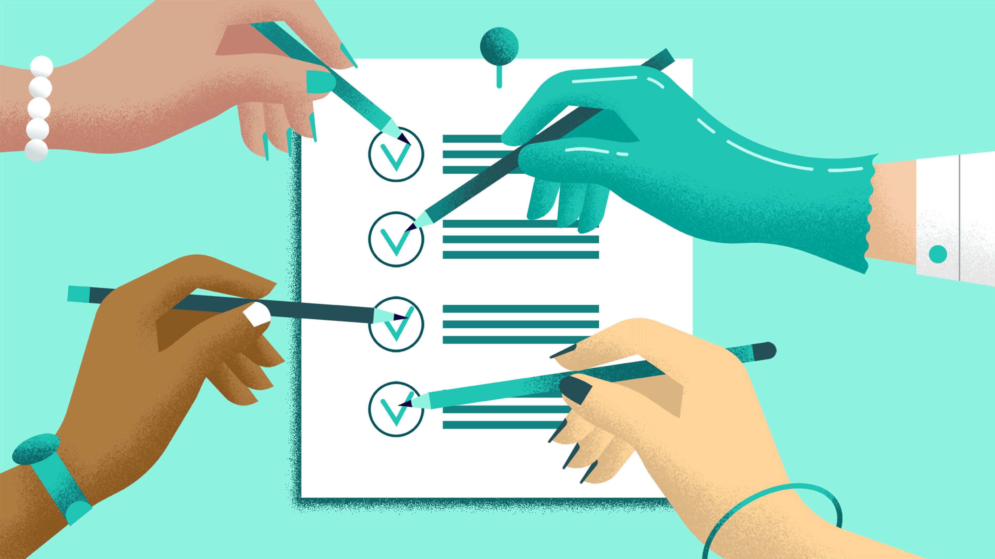 Hands checking off a to-do list