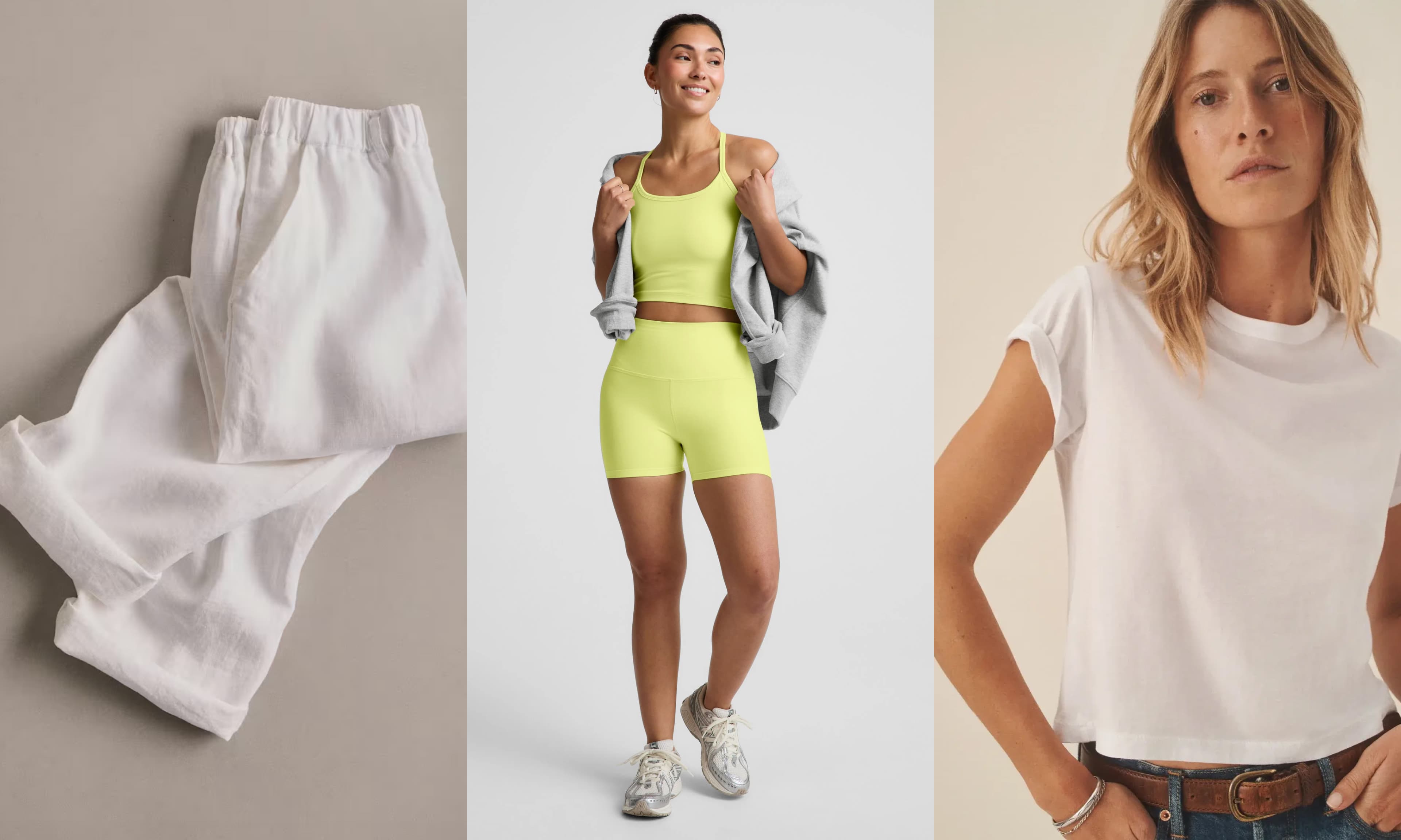trousers, tank top, T-shirt