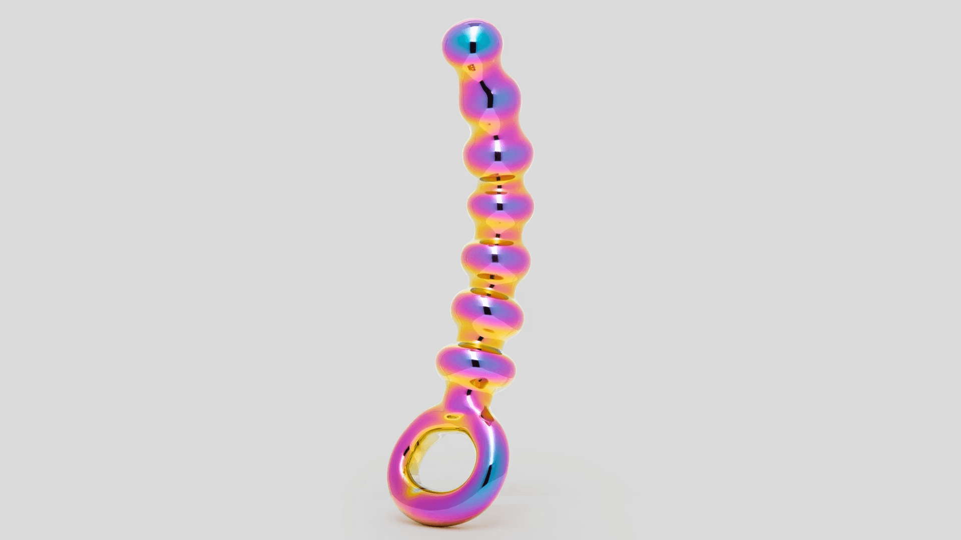 Iridescent glass anal beads