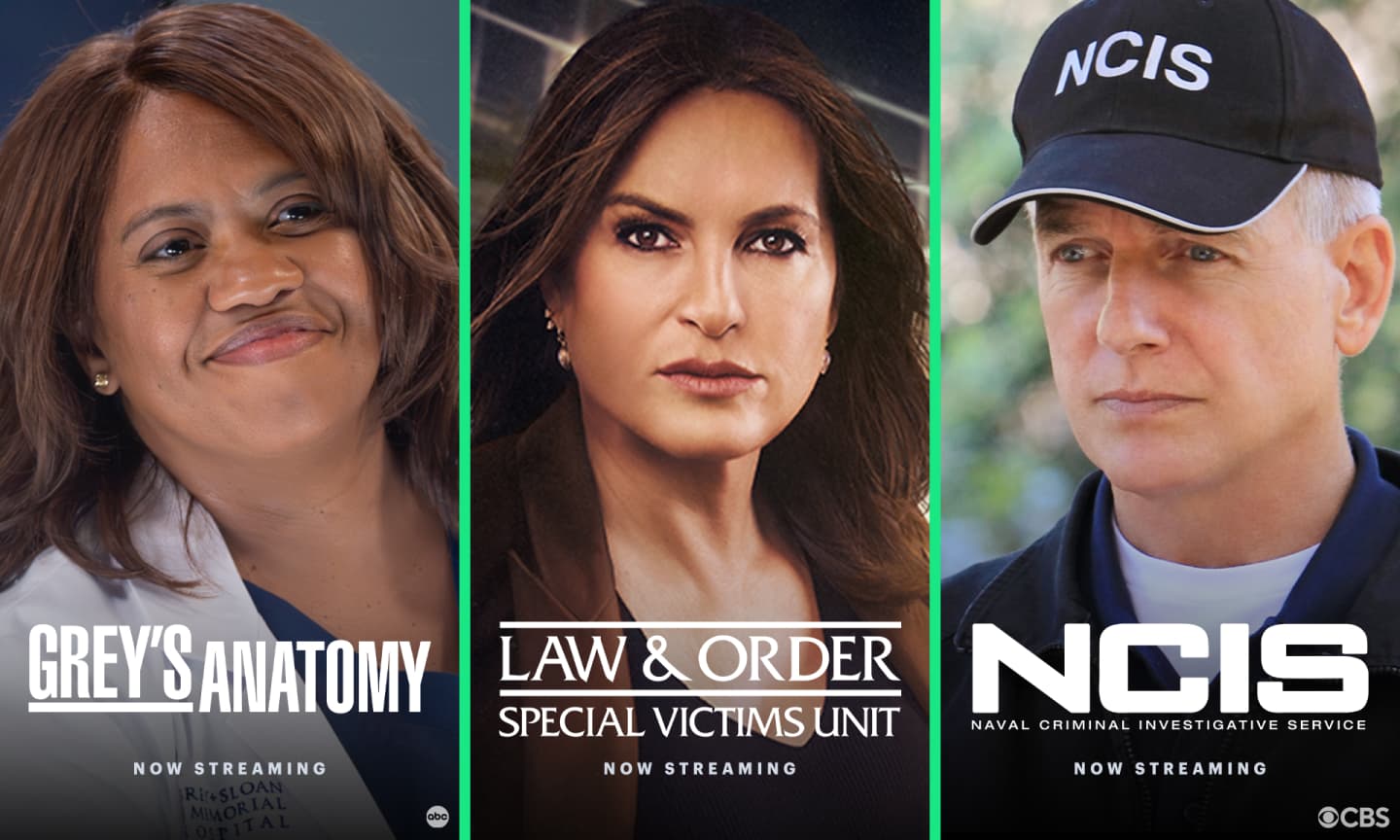 Grey's Anatomy, Law & Order, NCIS