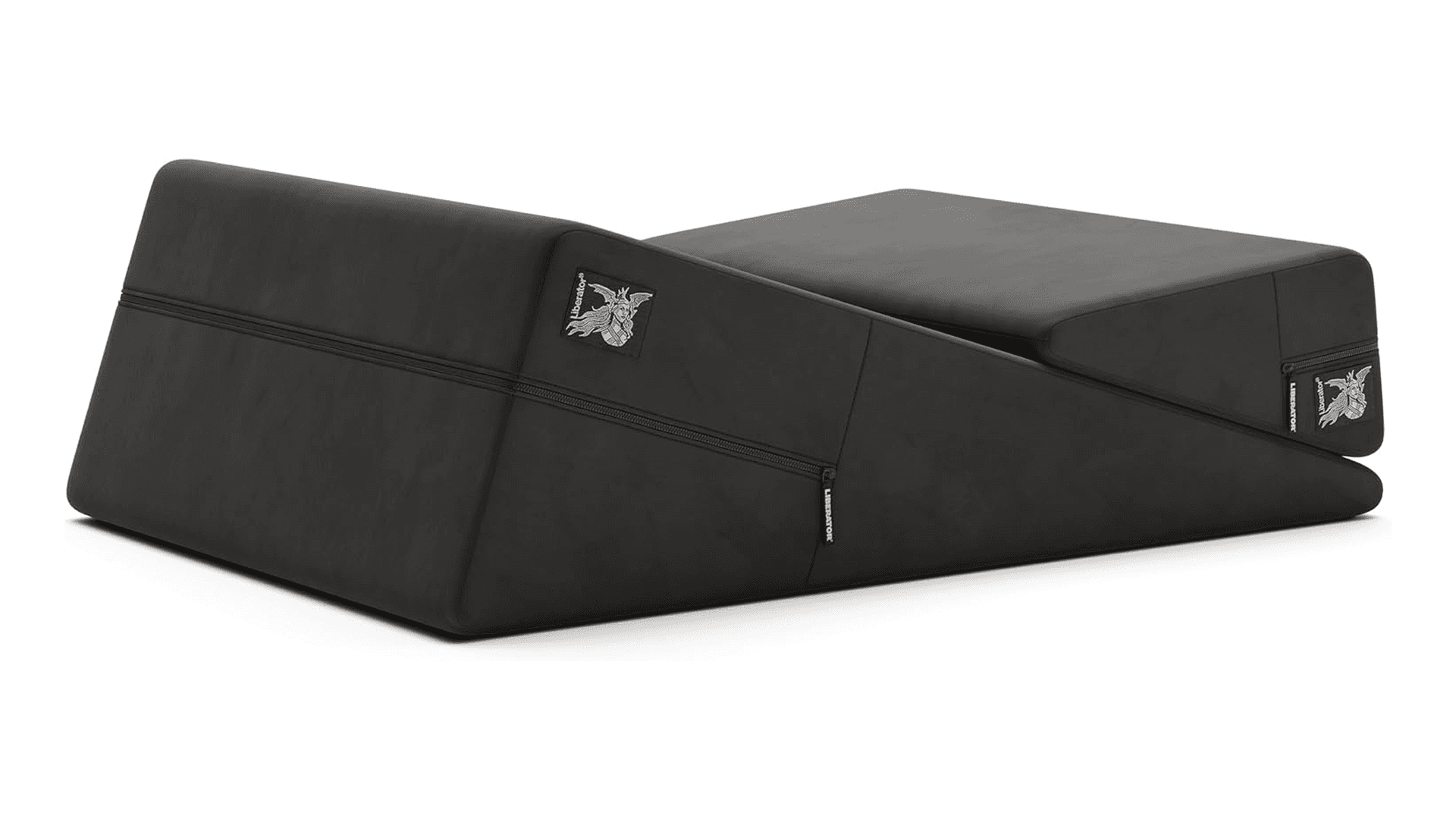 Two black wedge pillows