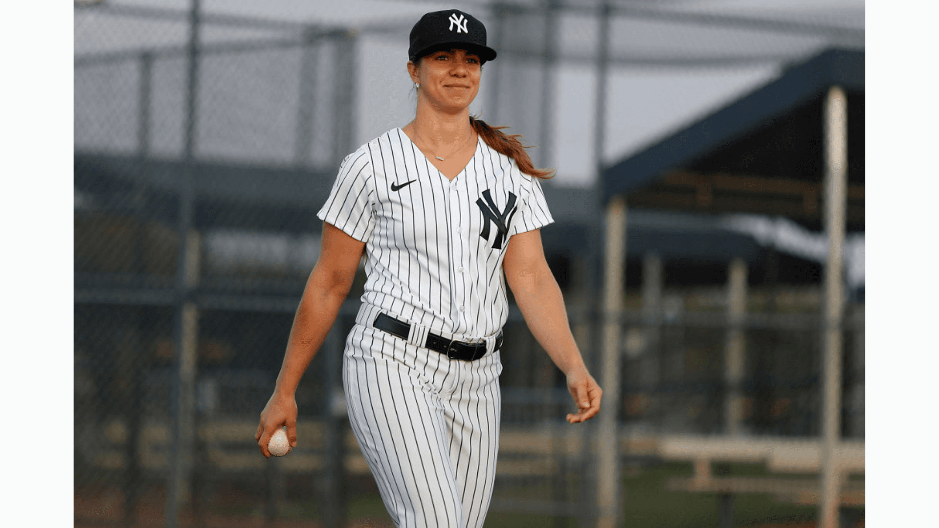 Coach Rachel Balkovec on the field.
