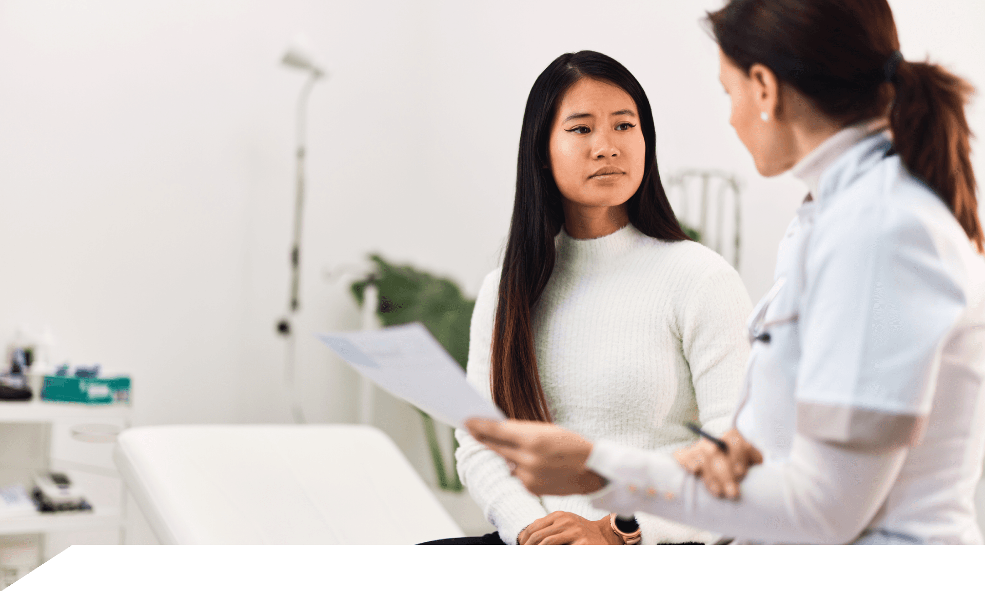 Woman at a checkup