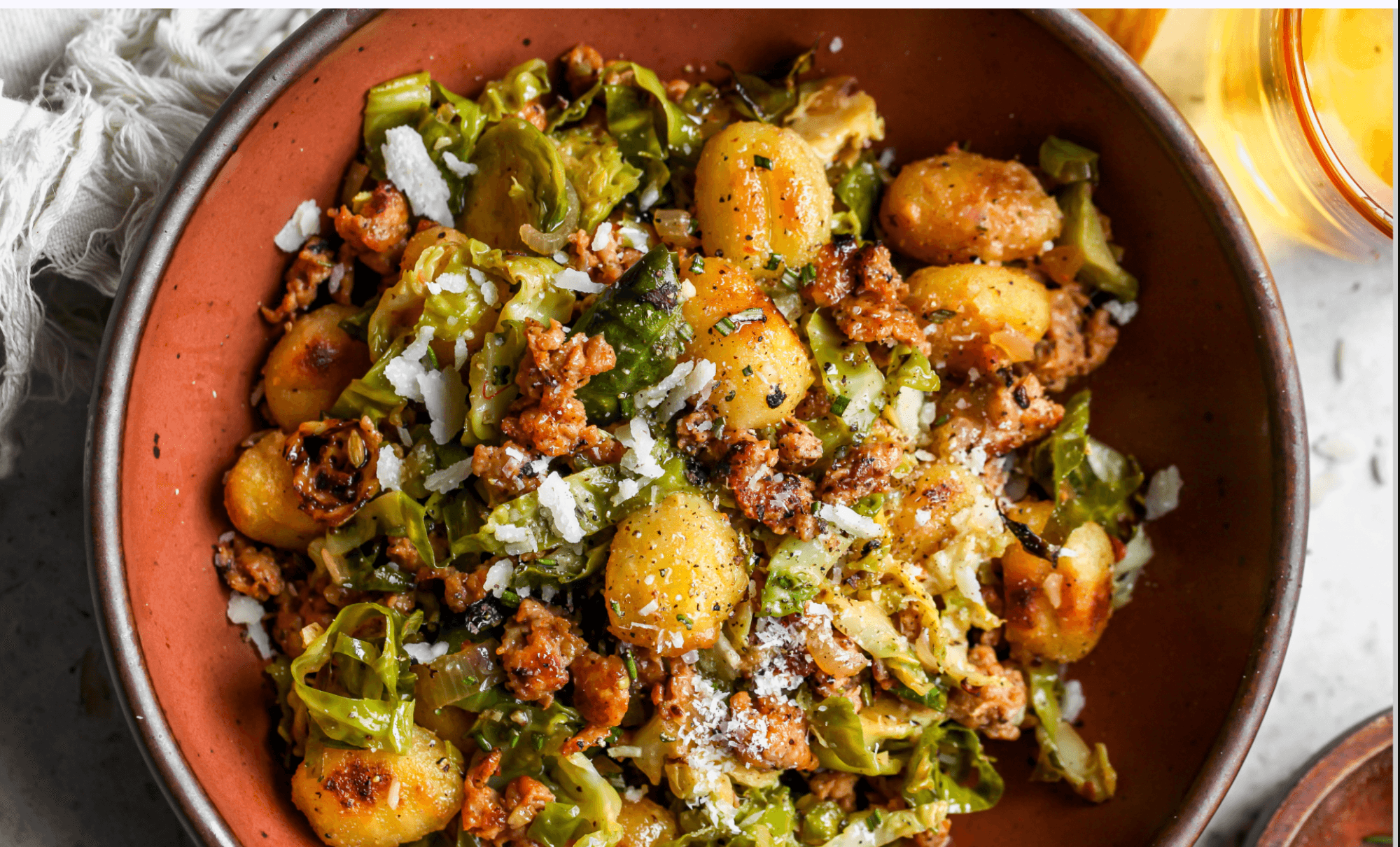 One-Pan Gnocchi with Sausage and Brussels Sprouts