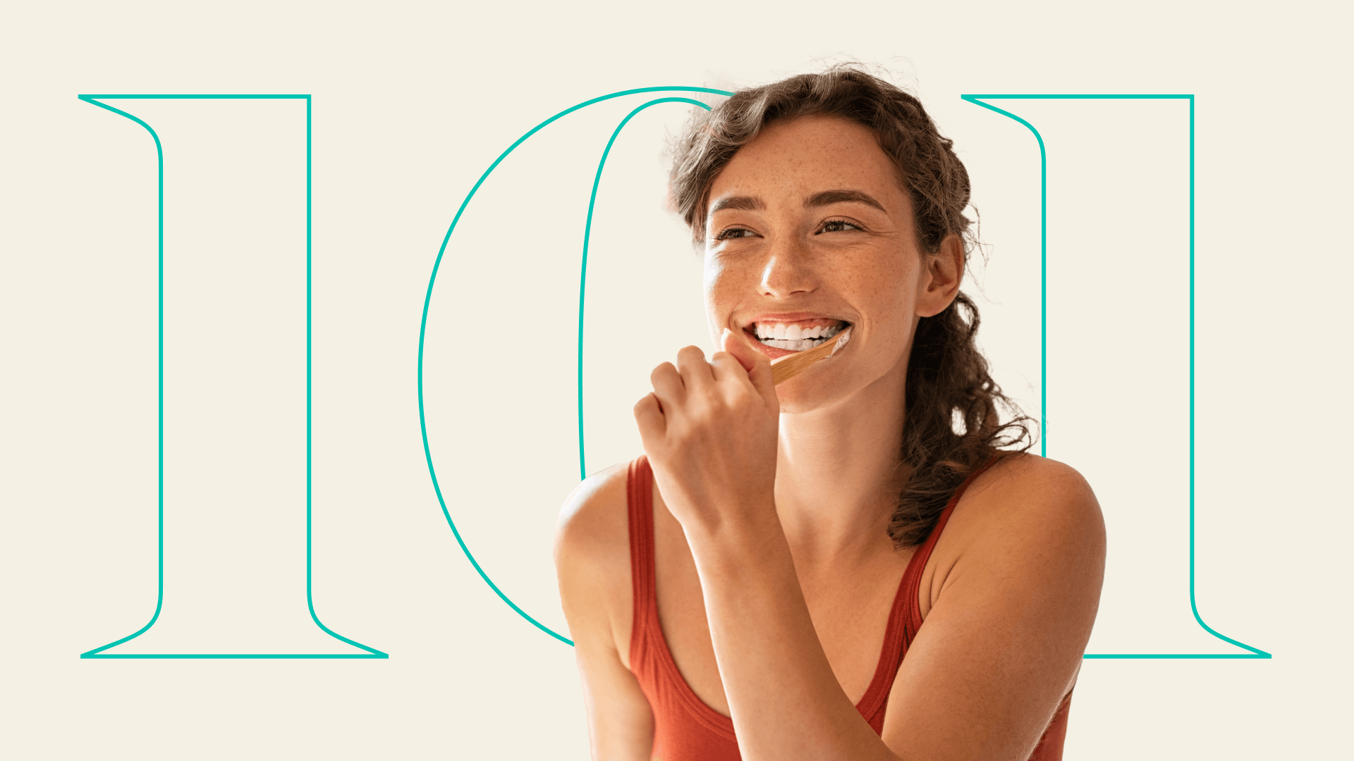 Woman brushing teeth