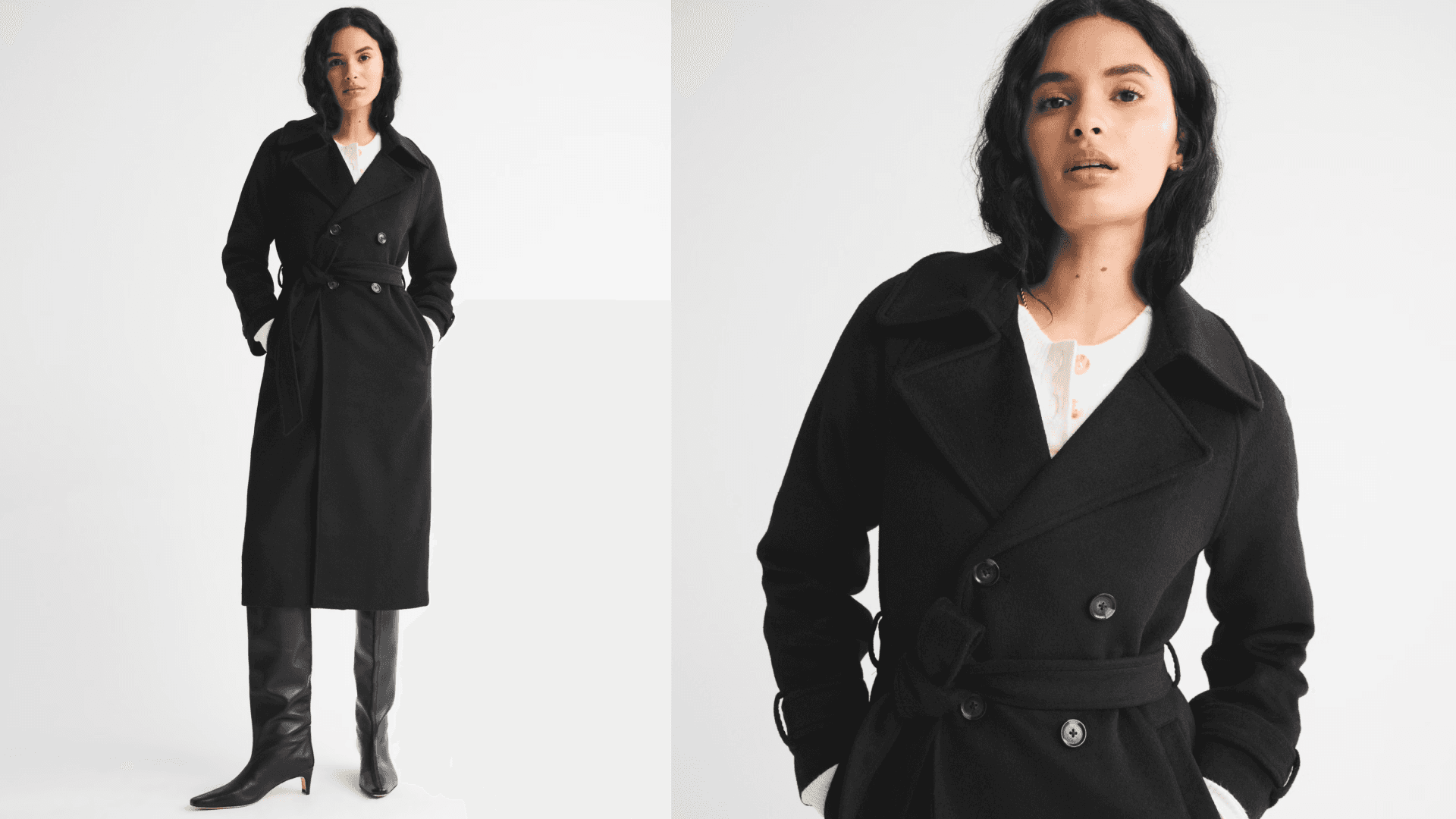 wool-blend trench coat