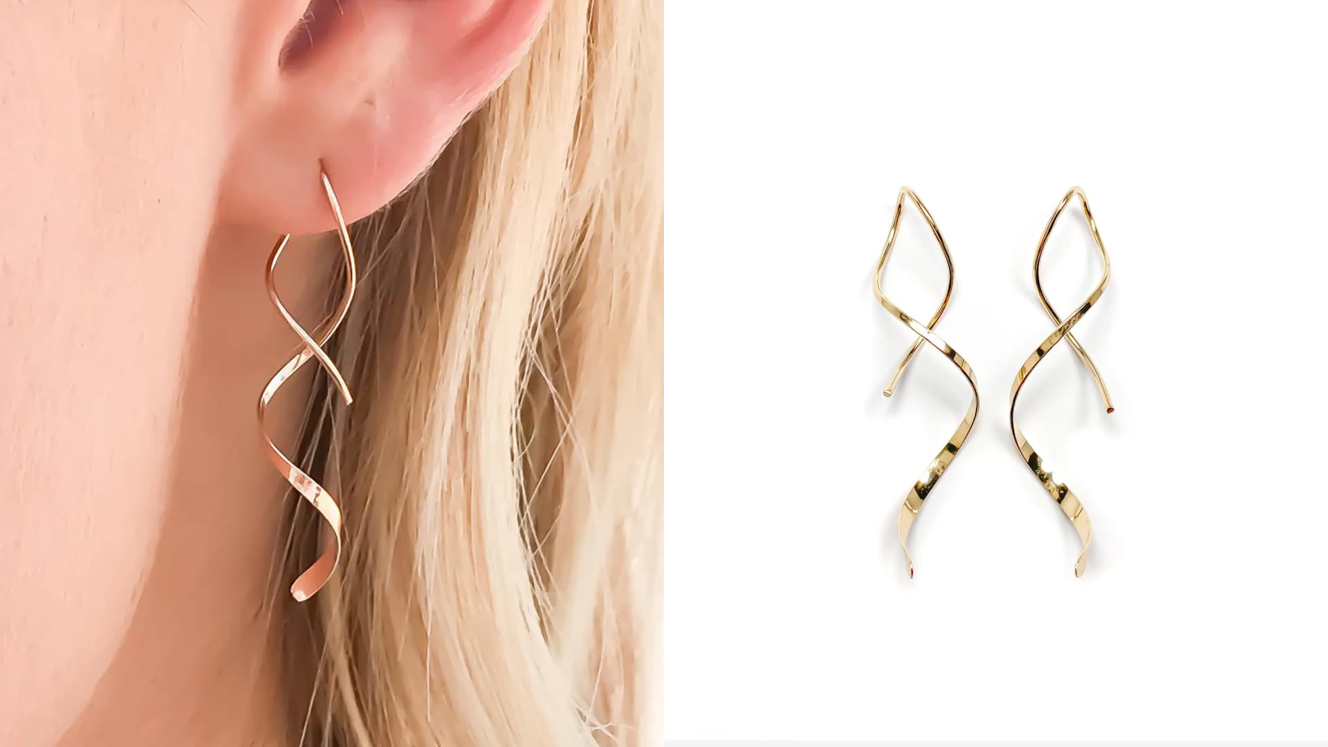 spiral dangle earrings