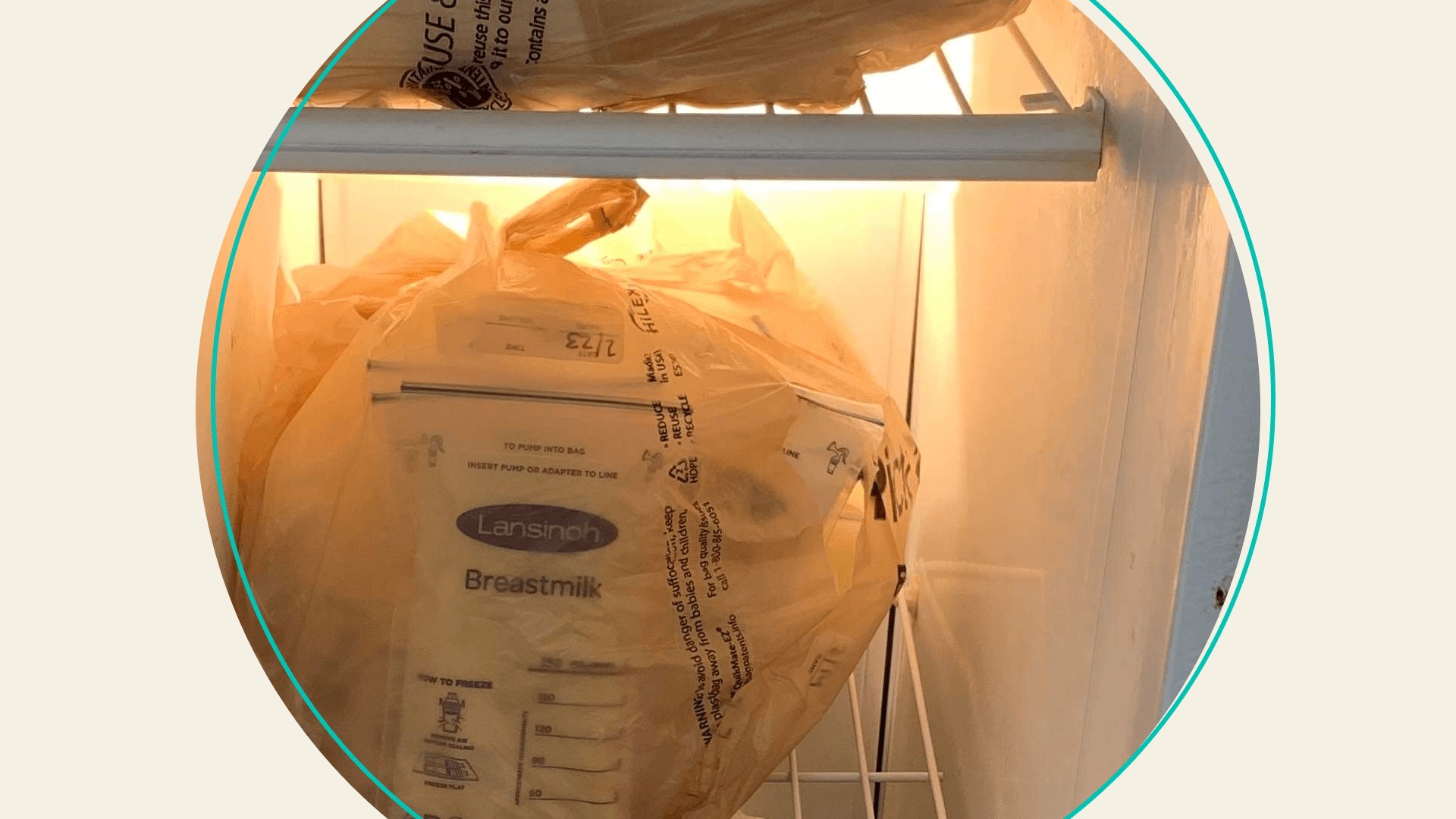 Bags of breast milk that's being donated