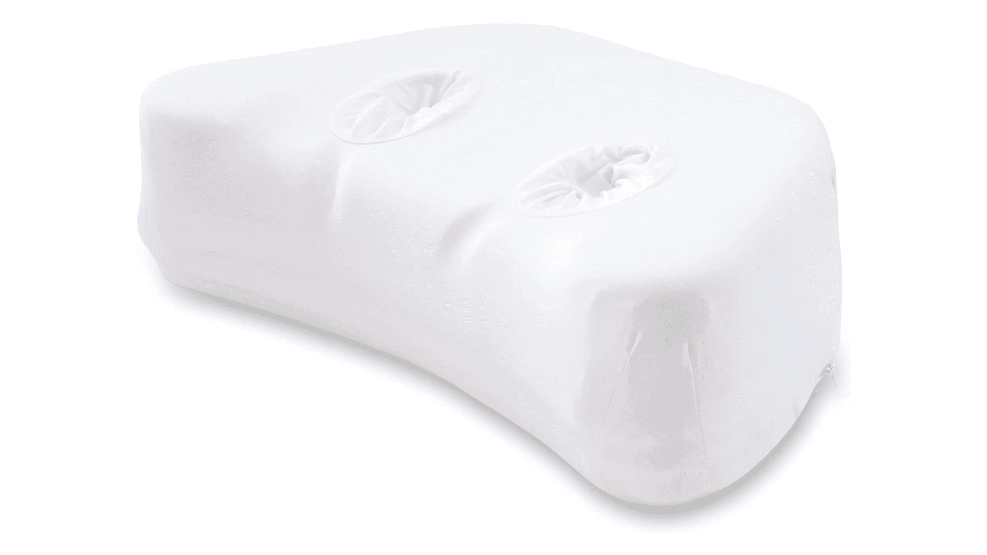 Rhombus shaped pillow with two holes